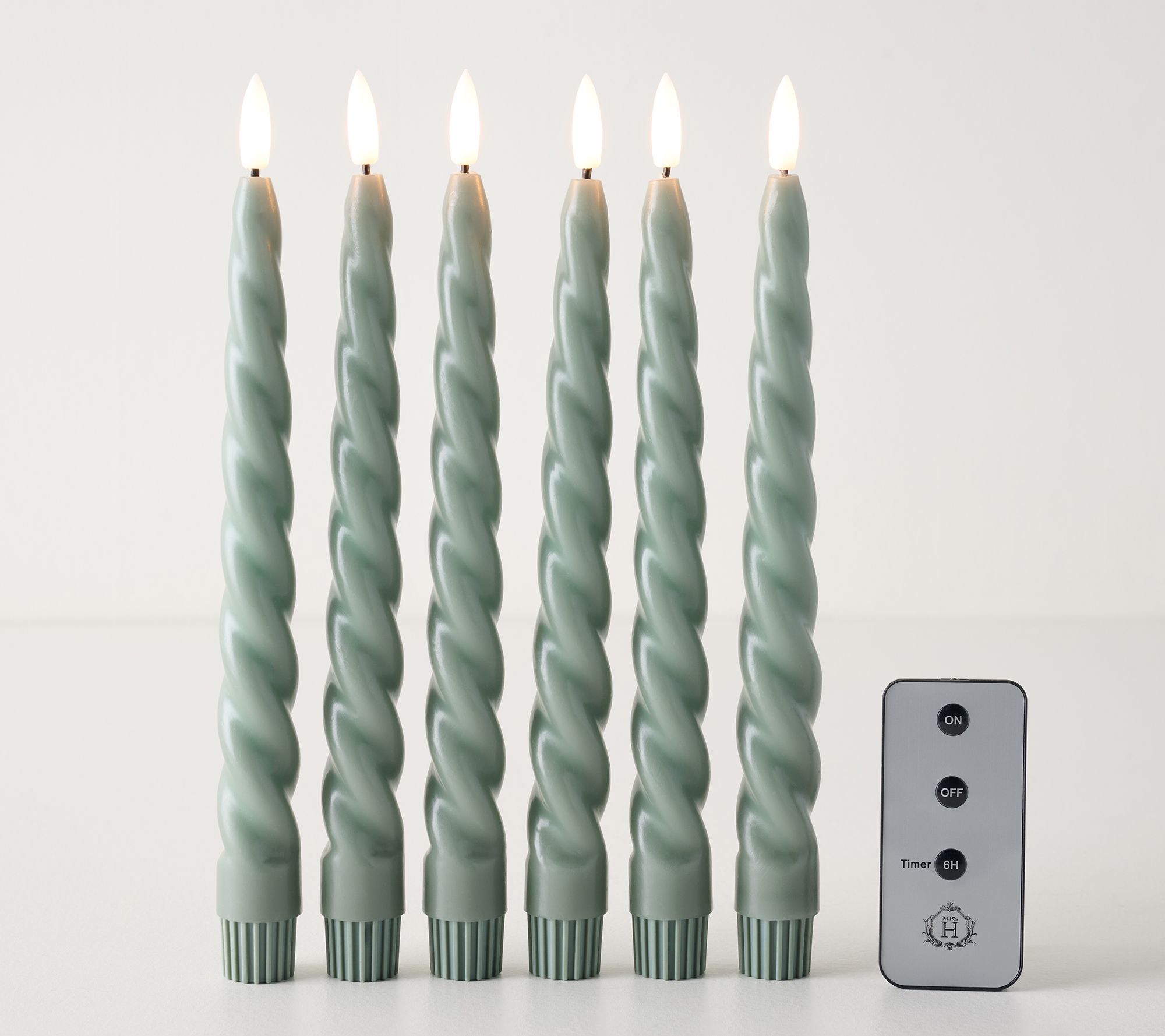 Mrs. H by Dee Hilfiger S/6 Taper Wax LED Candles