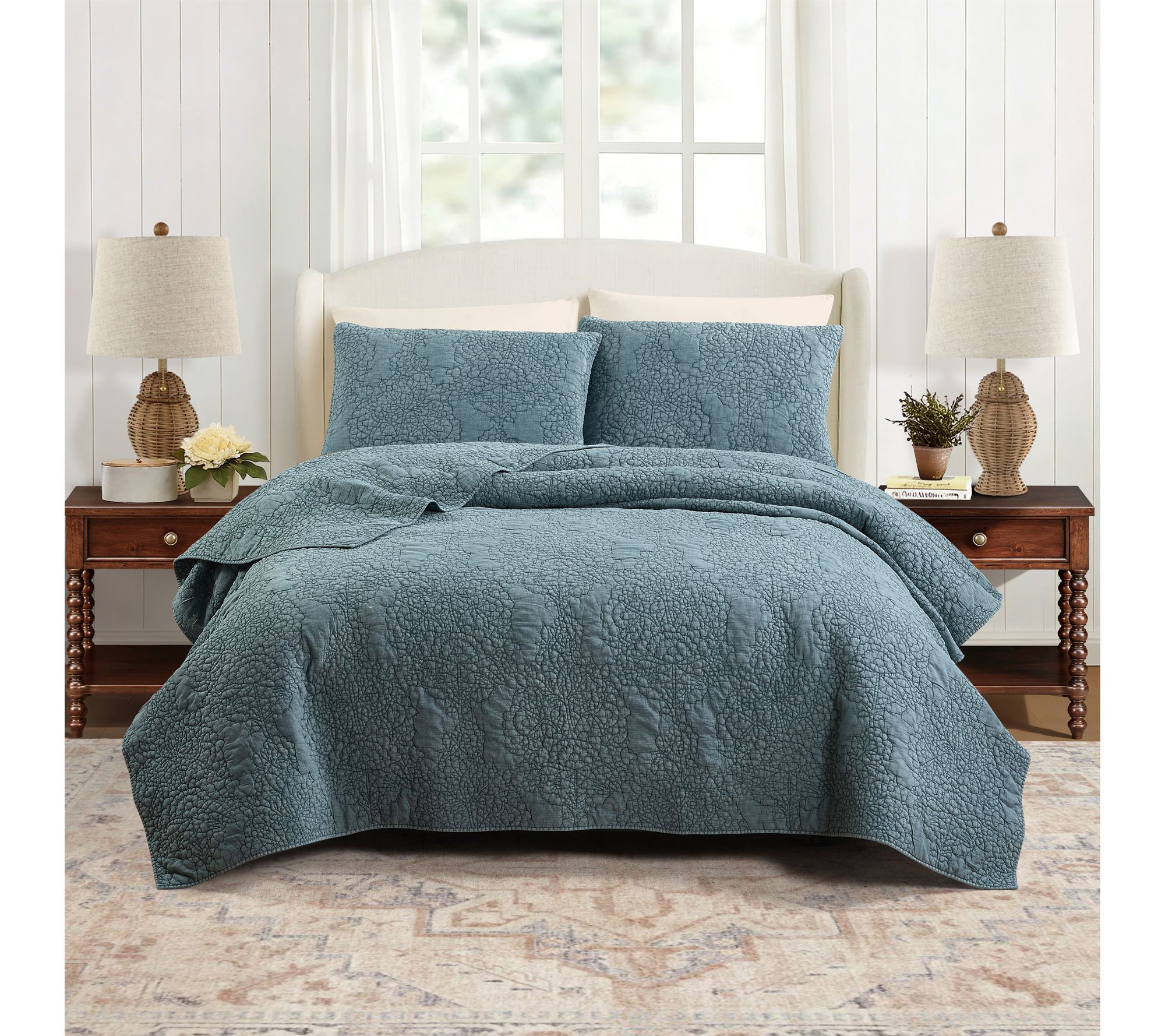 Spartina 449 Mystic Floral 3-Pc King Quilt Set - QVC.com