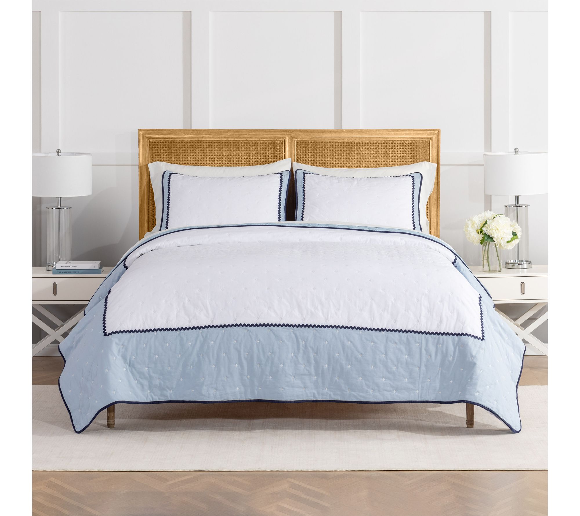 Draper James Co tton Microfiber King Quilt Set - True White