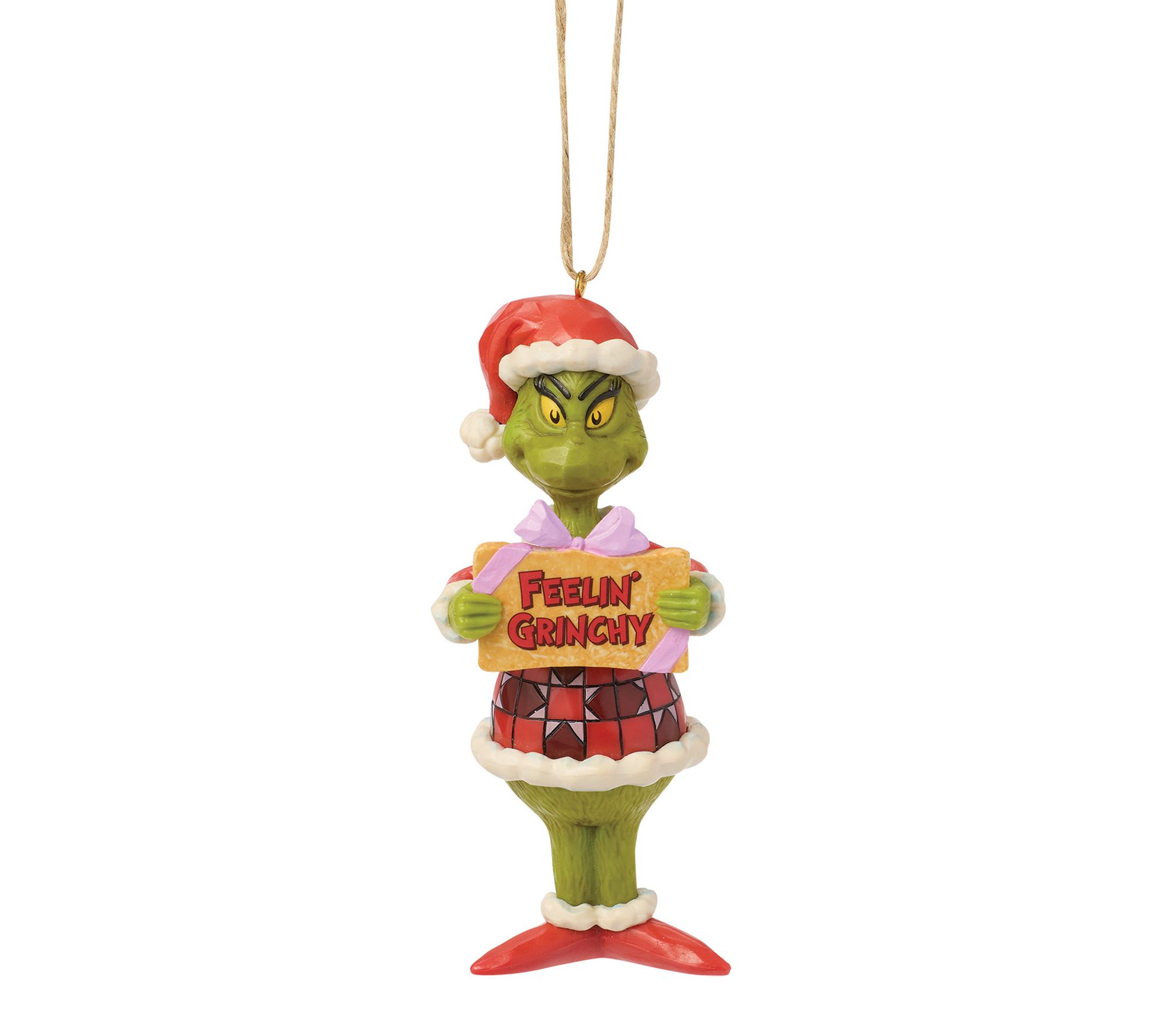 Jim Shore Grinch Feelin' Grinchy PVC Hanging Ornament 5in