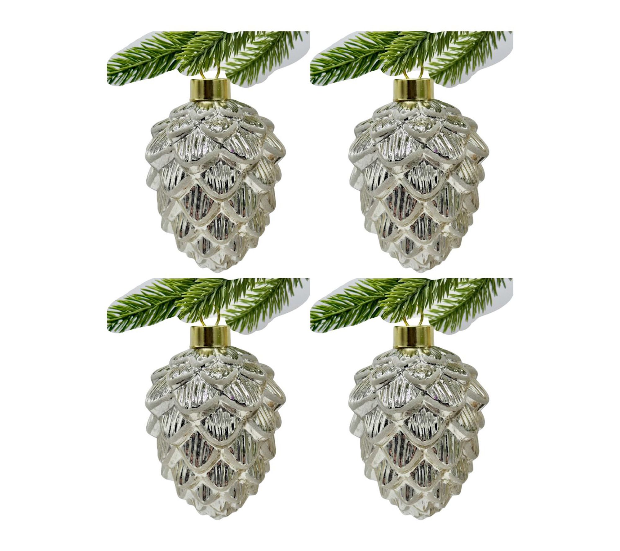 Whitehurst 4 glass pinecones by Eddie Ross, 5"tall w cap