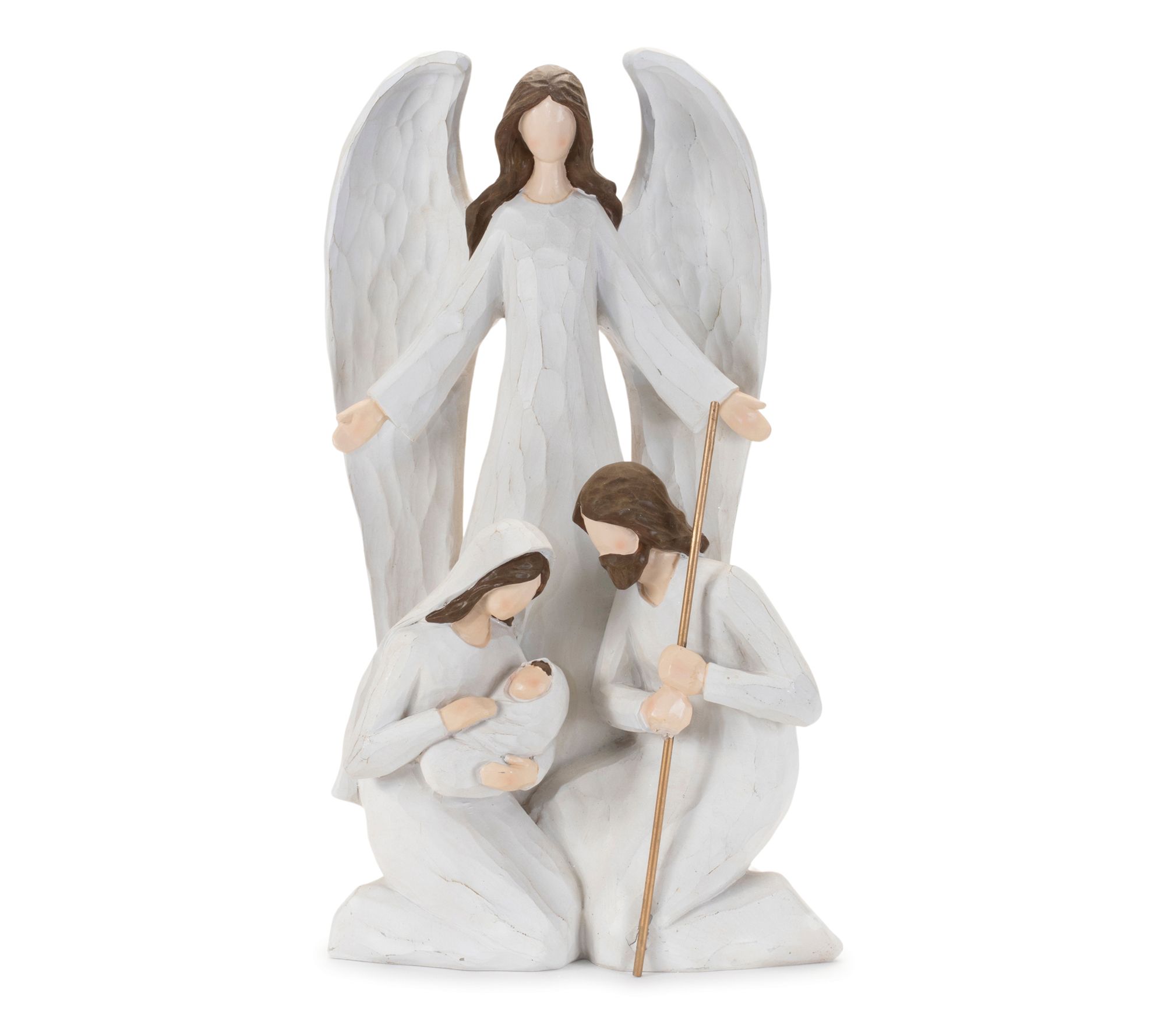 Melrose Holy Family with Angel Statue 16"H