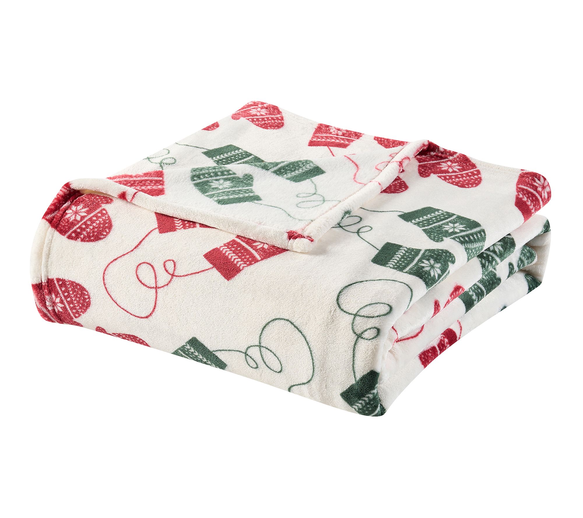 Hallmark Mittens Plush Holiday Throw Blanket