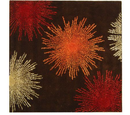 Soho 8' Square Abstract Handtufted Wool/ViscoseBlend Rug
