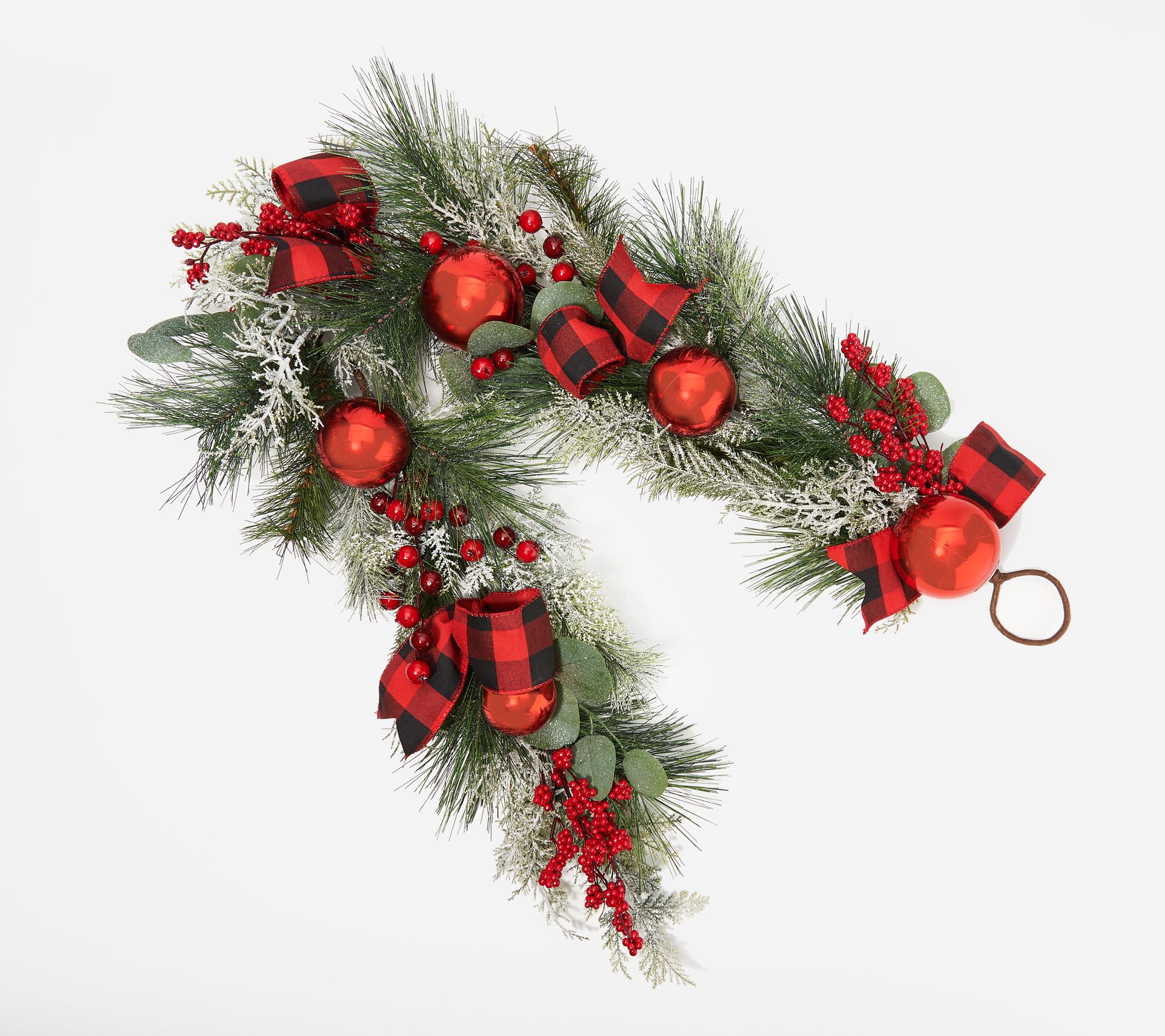 4' Cedar & Pine Garland with Ornaments and Ribbon by Valerie - QVC.com