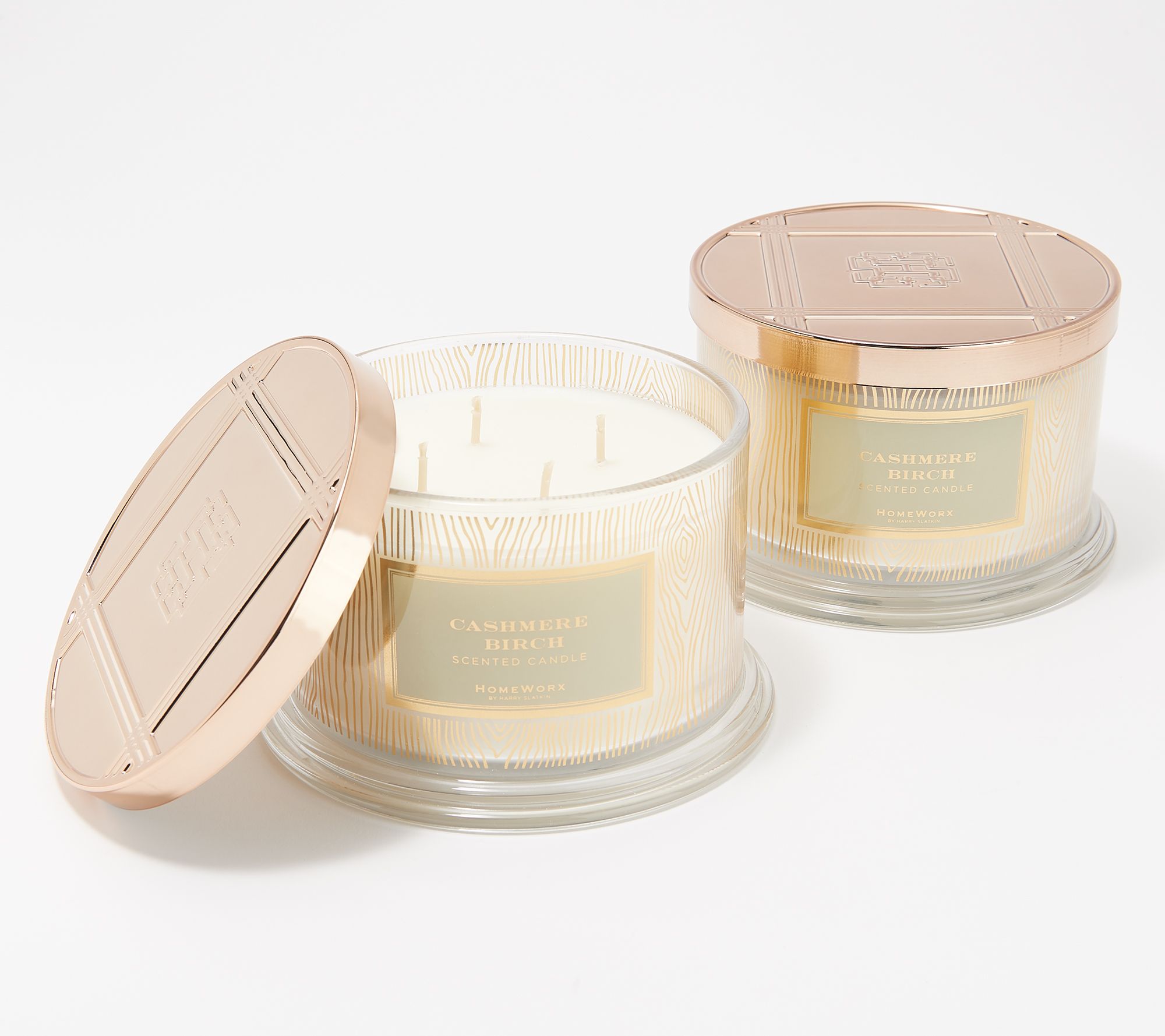 "As Is" HomeWorx by Harry Slatkin S/2 Cashmere 4Wick Candles