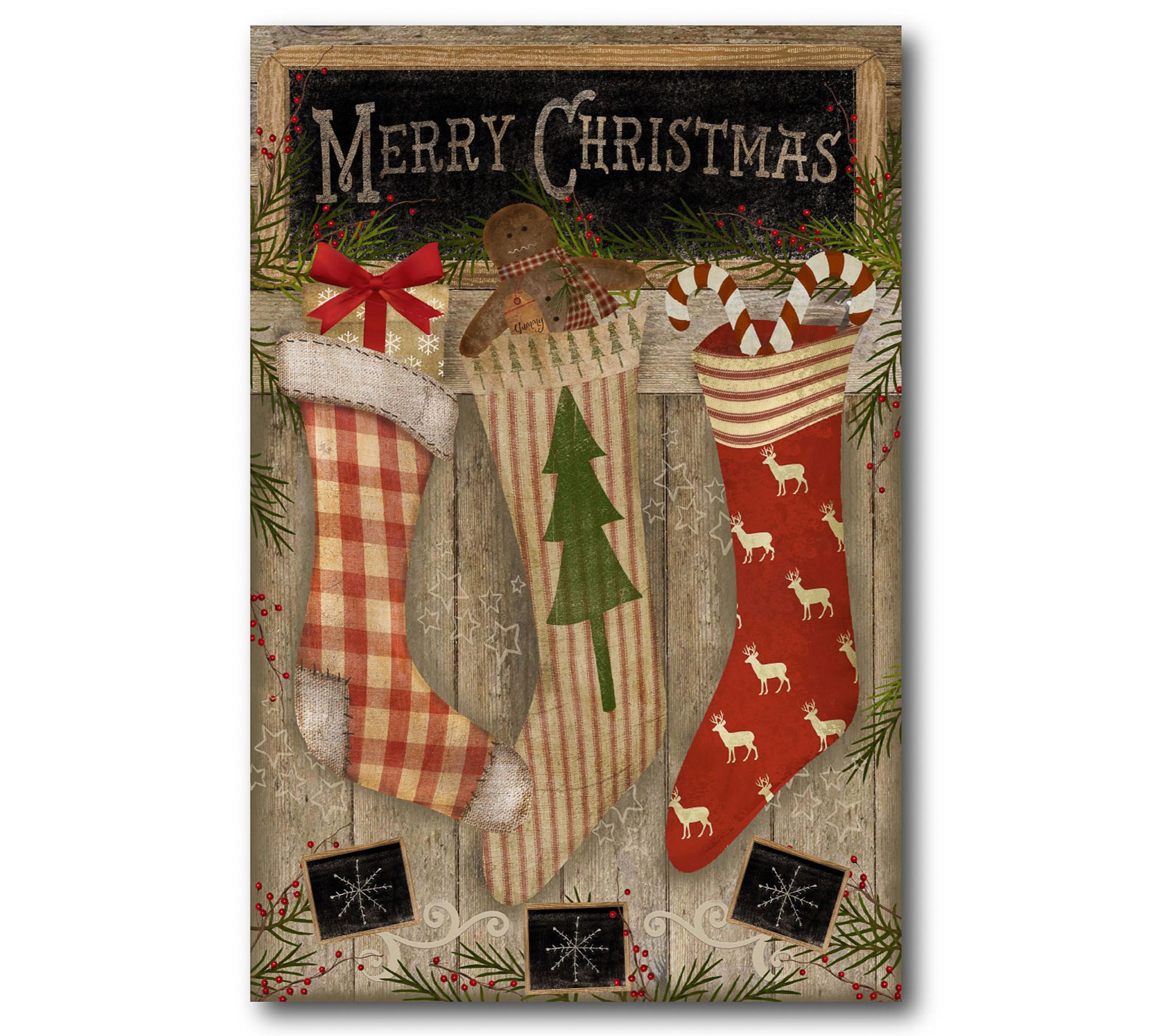 Courtside Market Christmas Stockings 12" x 18" Canvas