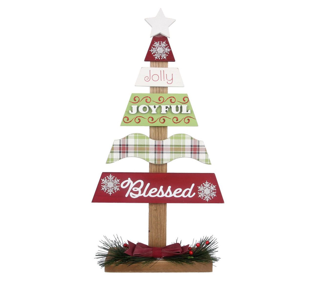 Young's wood Christmas tabletop tree sign - QVC.com