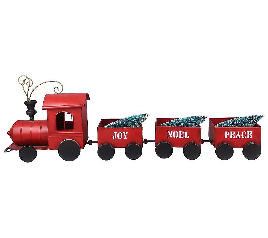 Young's metal Christmas train set (4 pieces)