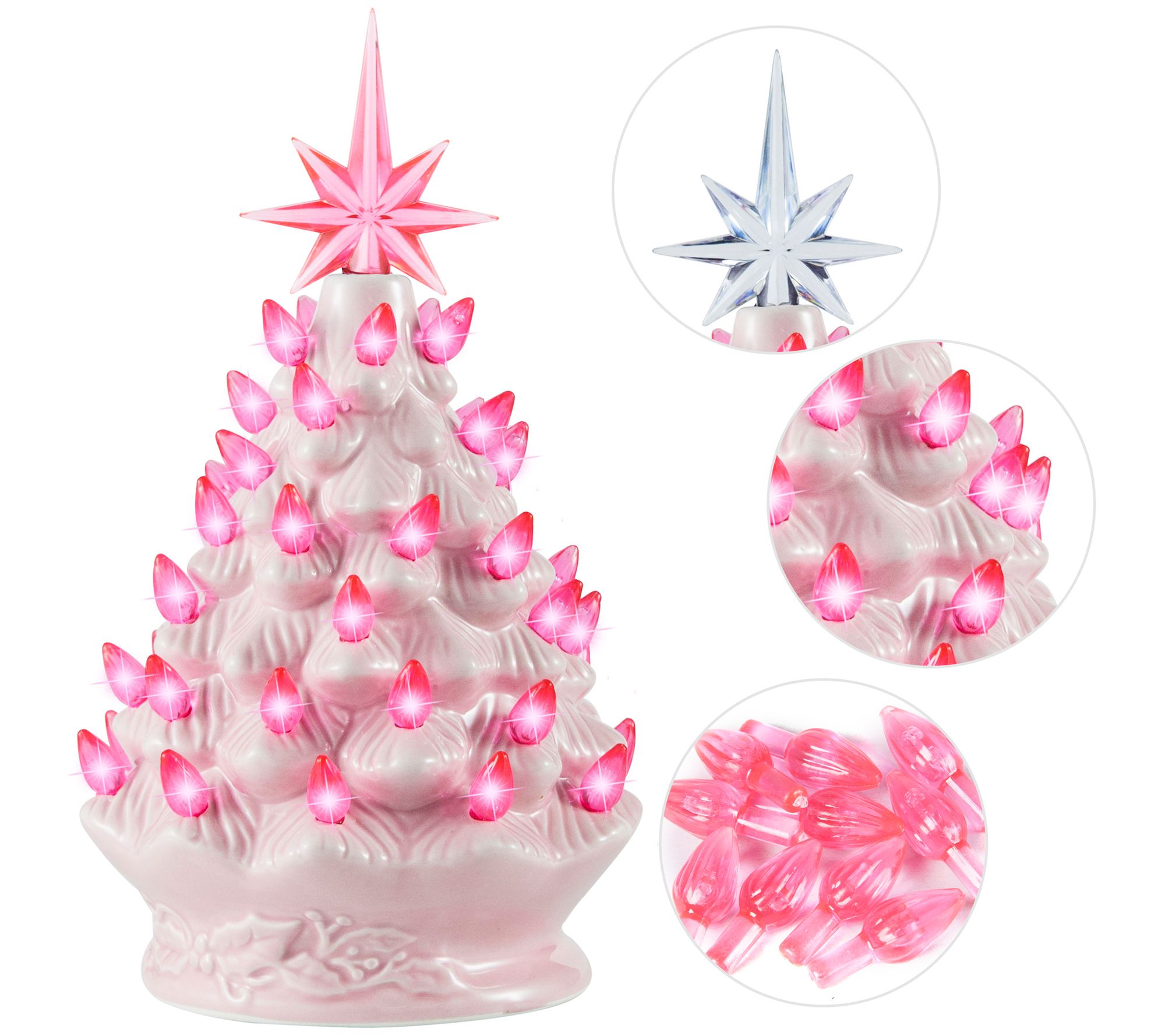 Joiedomi 9.5" Pink Ceramic Christmas Tree