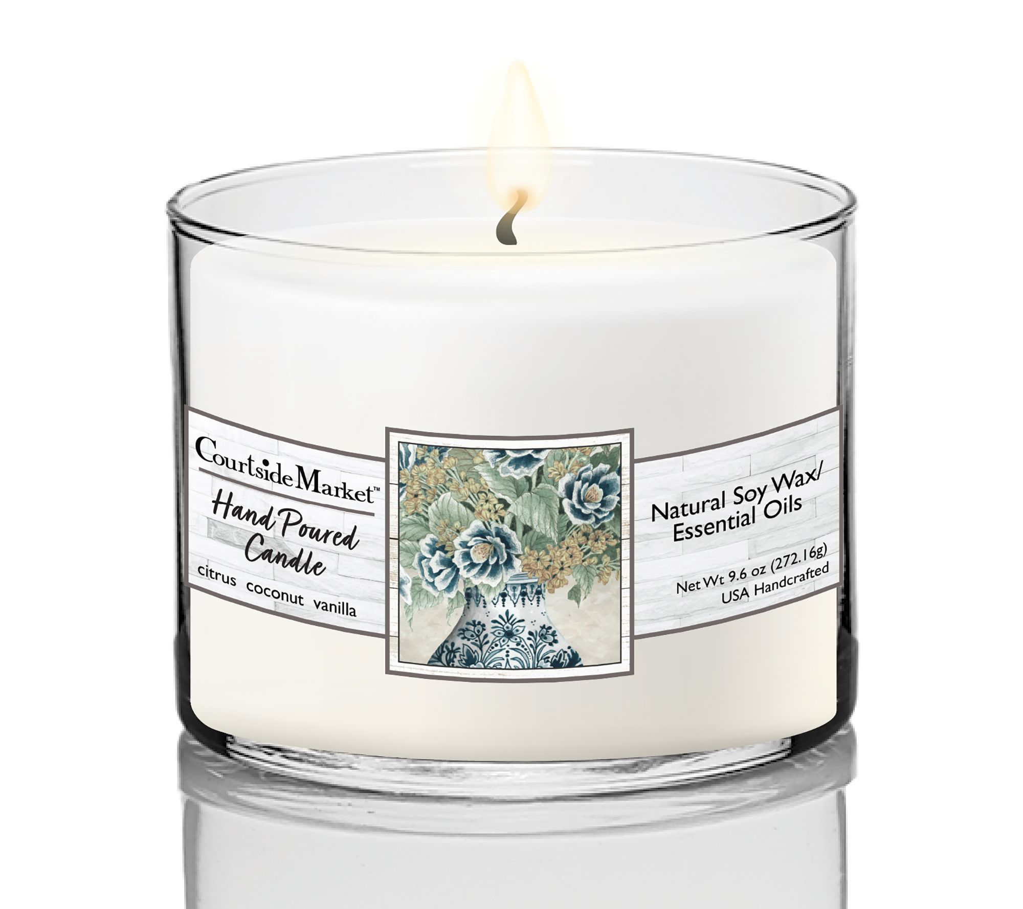 Courtside Market Feeling Blue I Circular CandleGlass 9.6 oz.