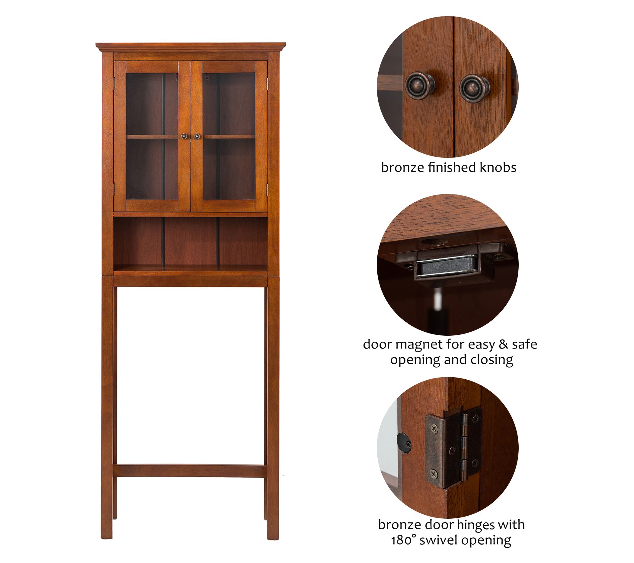 Glitzhome Tall and Elegant Bathroom Storage Cabinet - QVC.com