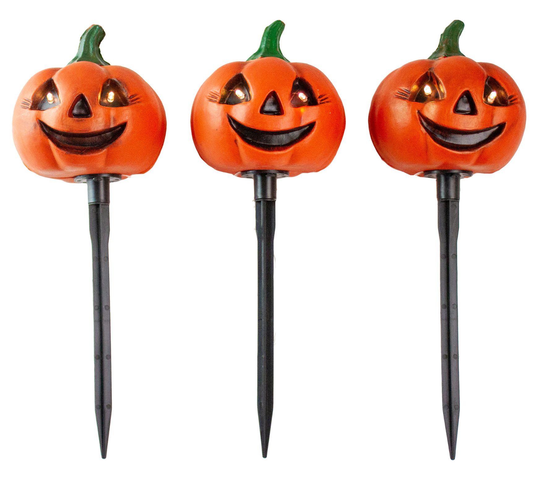 Northlight S/3 Lit Jack-o-Lantern Halloween Pathway Markers