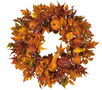 28" Harvest Wreath by Nearly Natural - H289676
