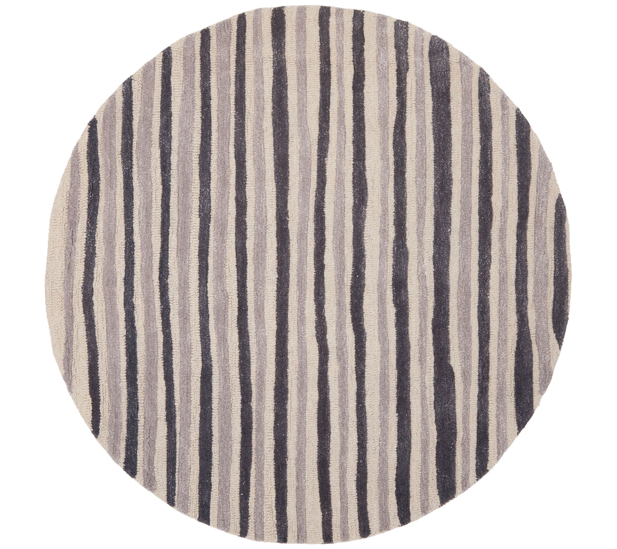 Martha Stewart Hand Drawn Stripe 6' x 6' Roundug