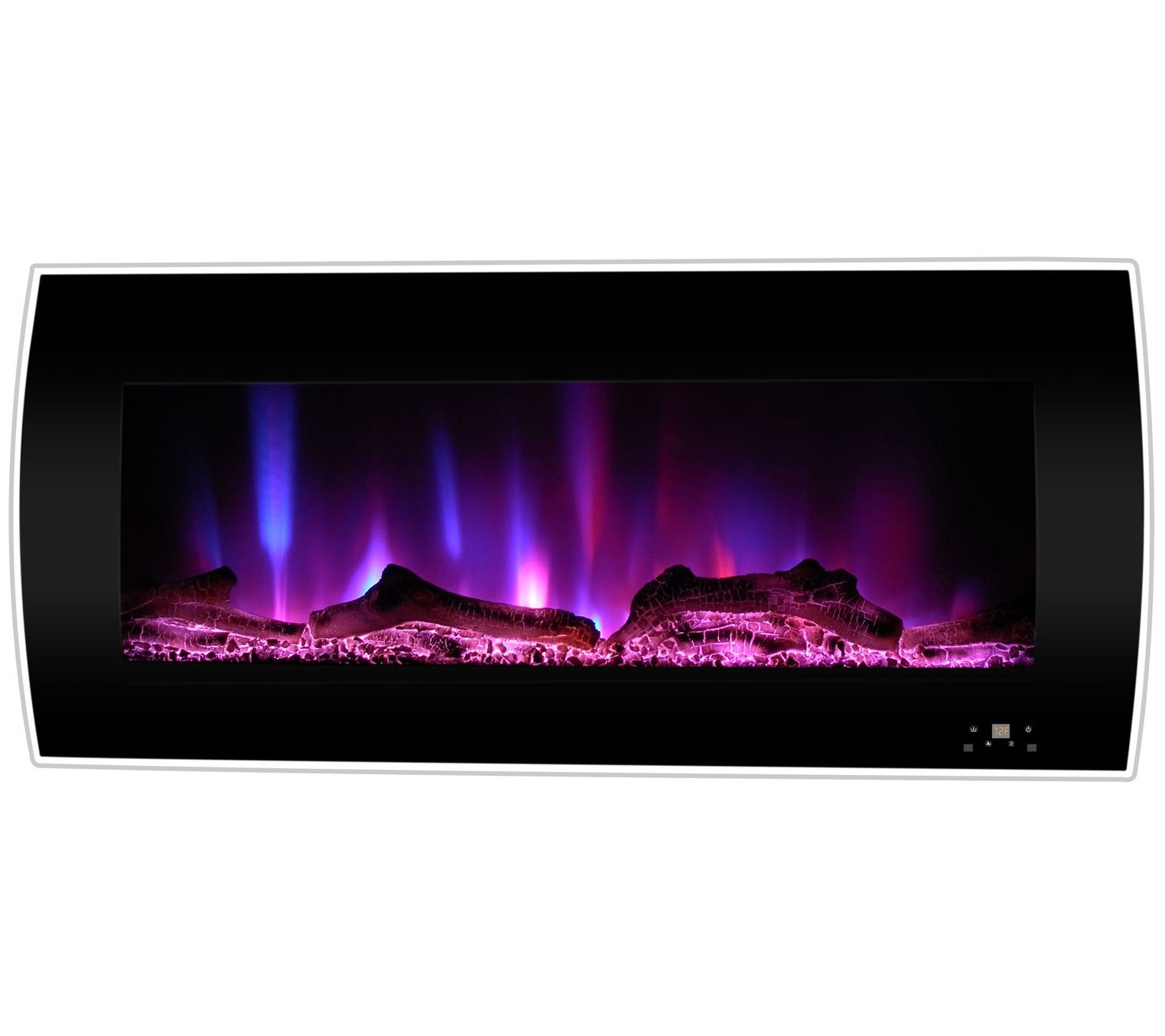 Cambridge 42" Curved WallMount Fireplace Heater w/ Logs