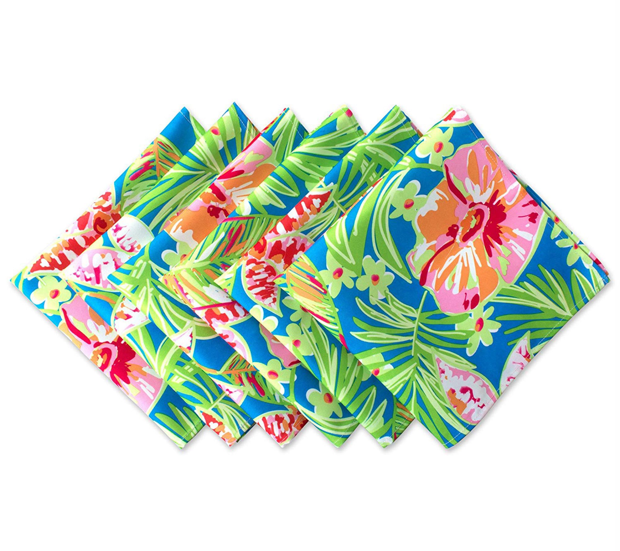 Design Imports Summer Floral Outdoor Napkin Setof 6