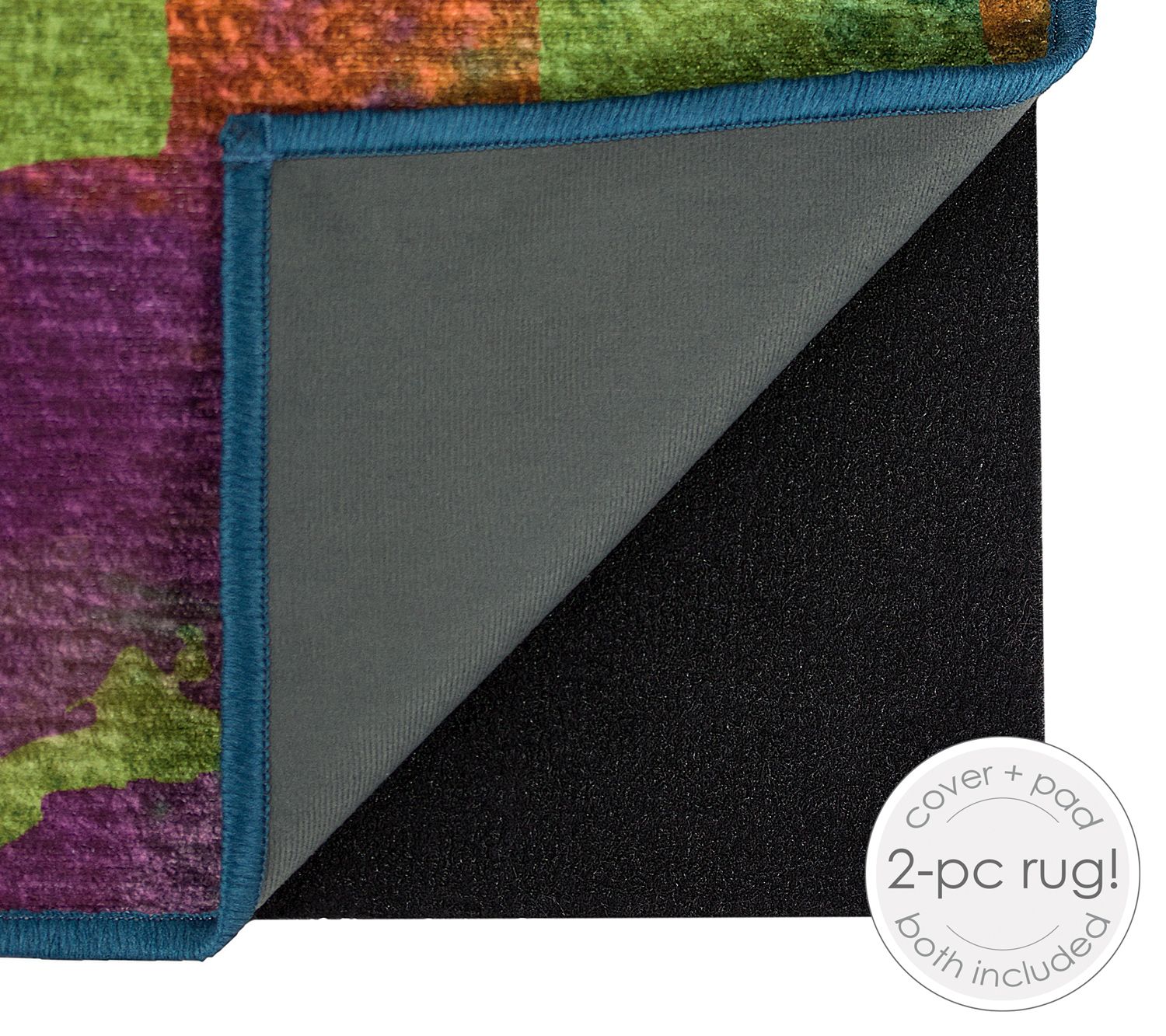 Ruggable Washable Rug Watercolor Abstract Multi 5' x 7'