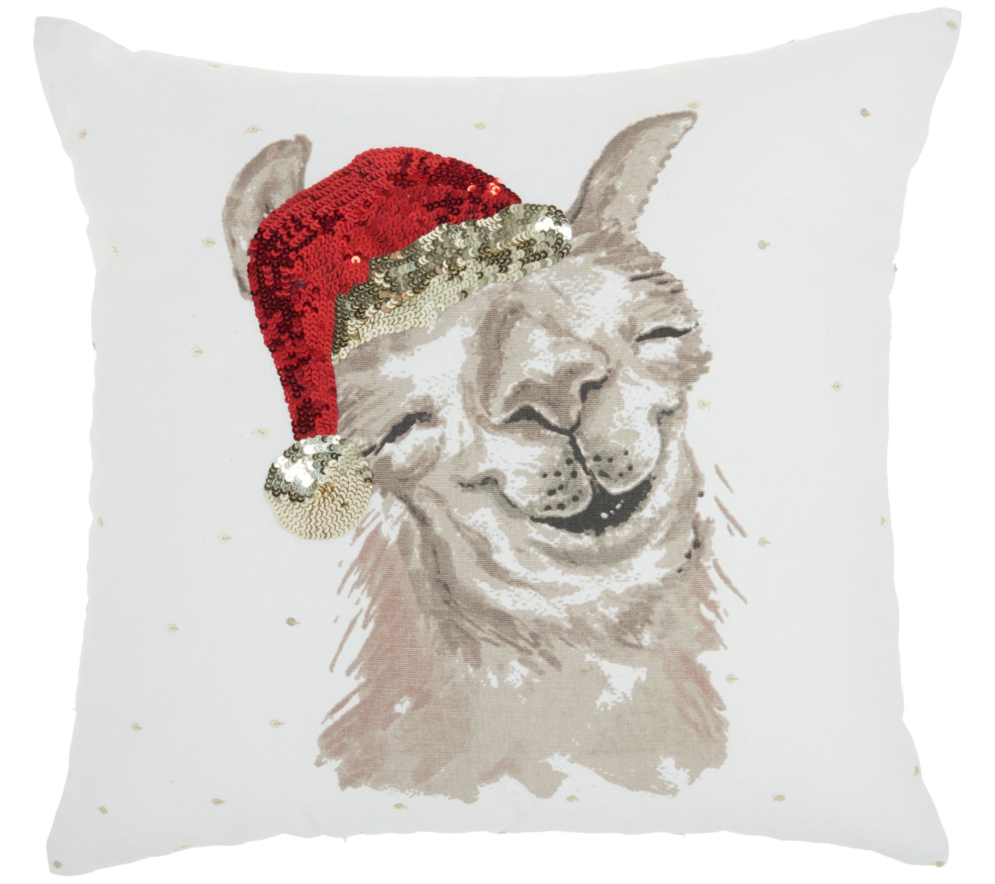 llama christmas pillow