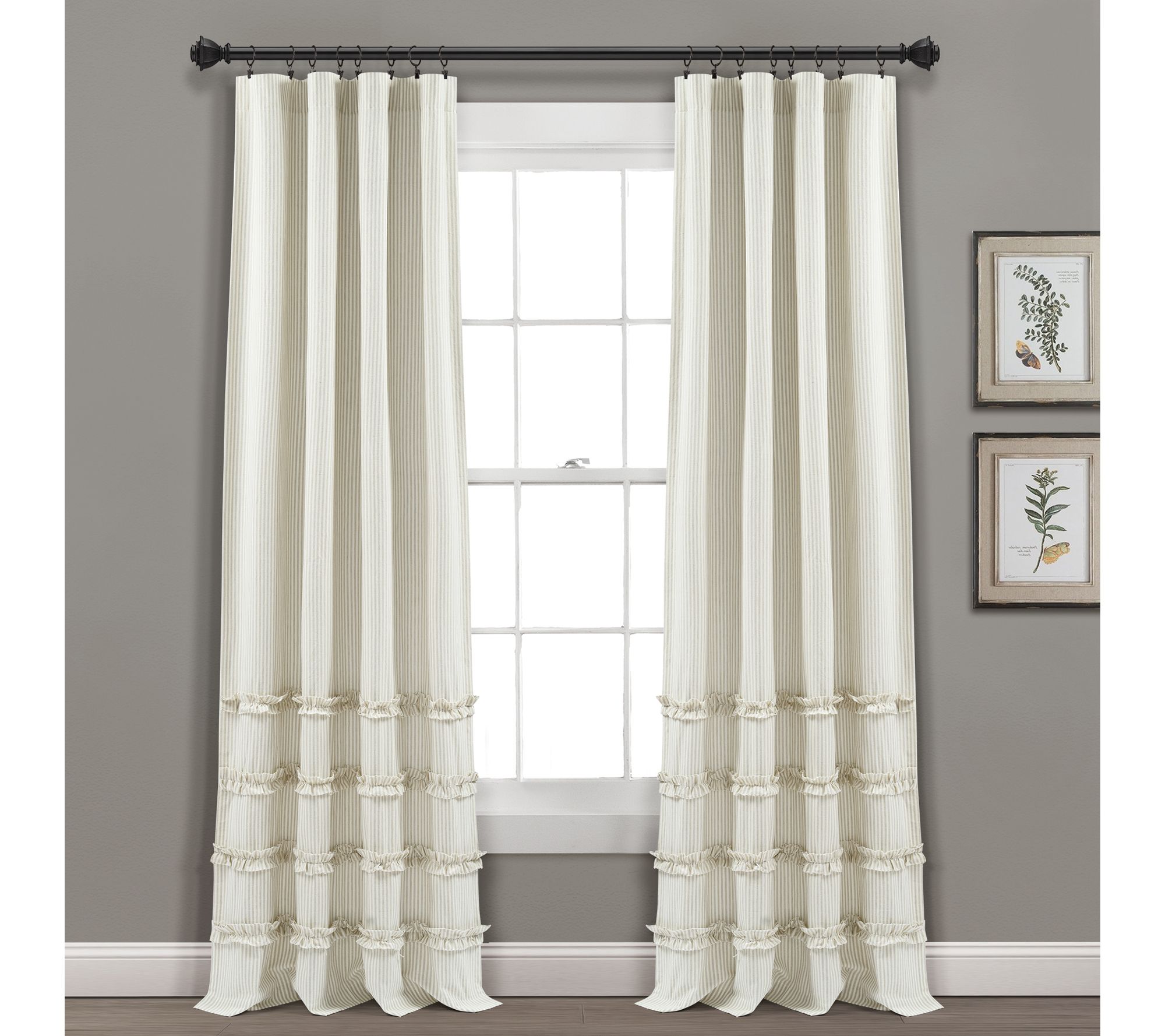 Lush Decor Vintage Stripe Yarn 40" x 84" (2) Window Panels