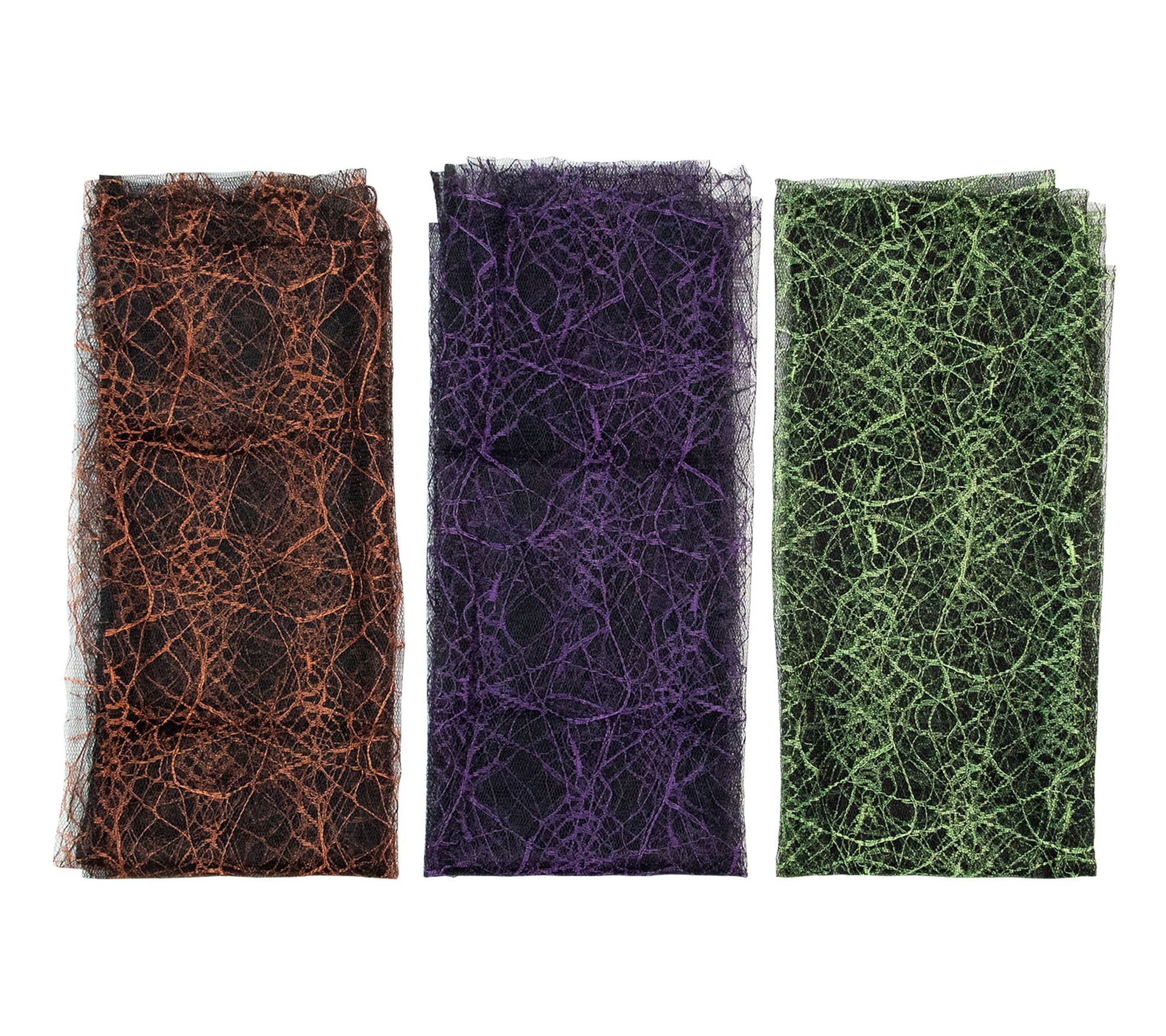 Northlight 3pc Purple Orange & Green Spiderweb Decorations