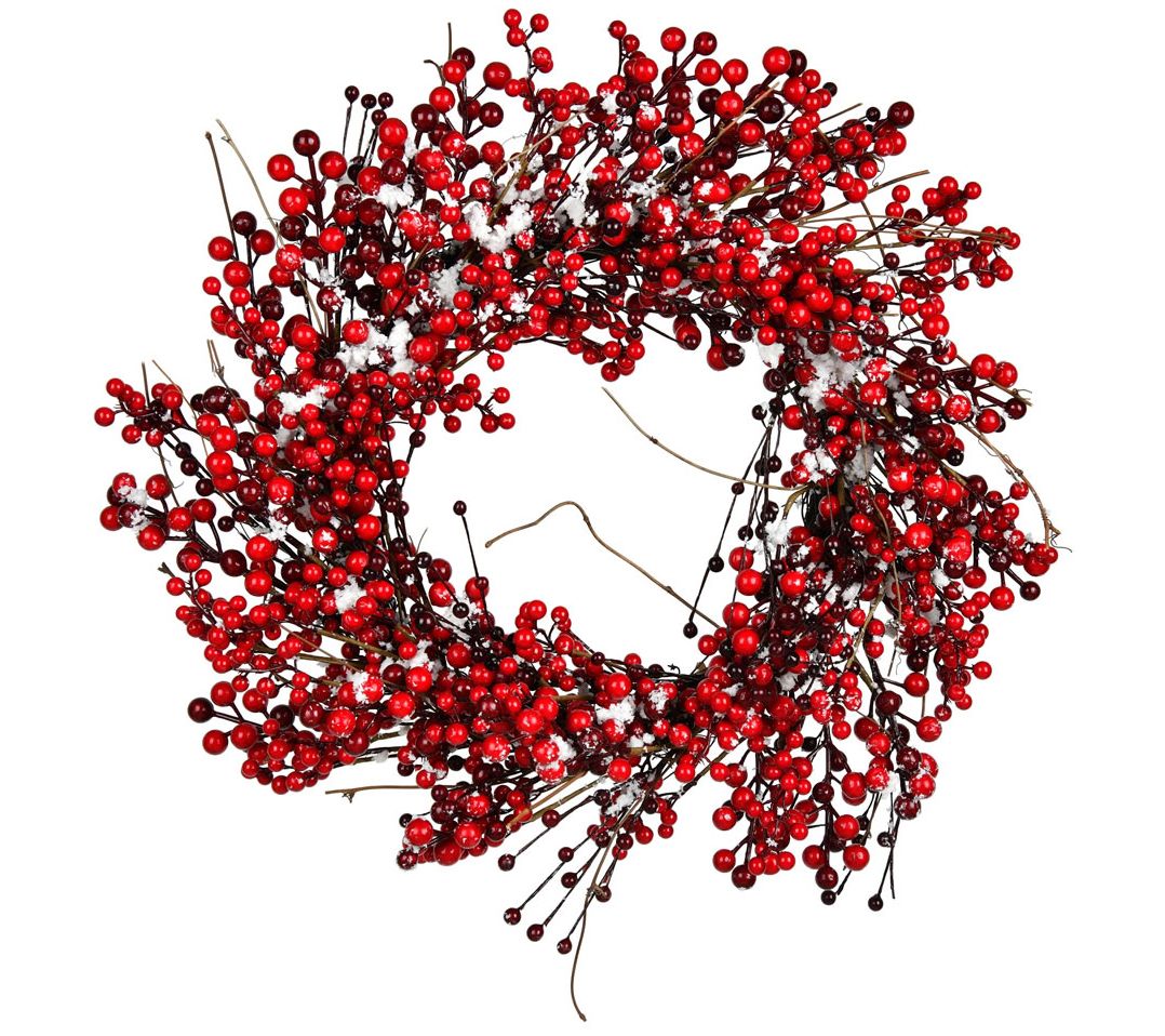 Vickerman24" Red Snow Berry Wreath