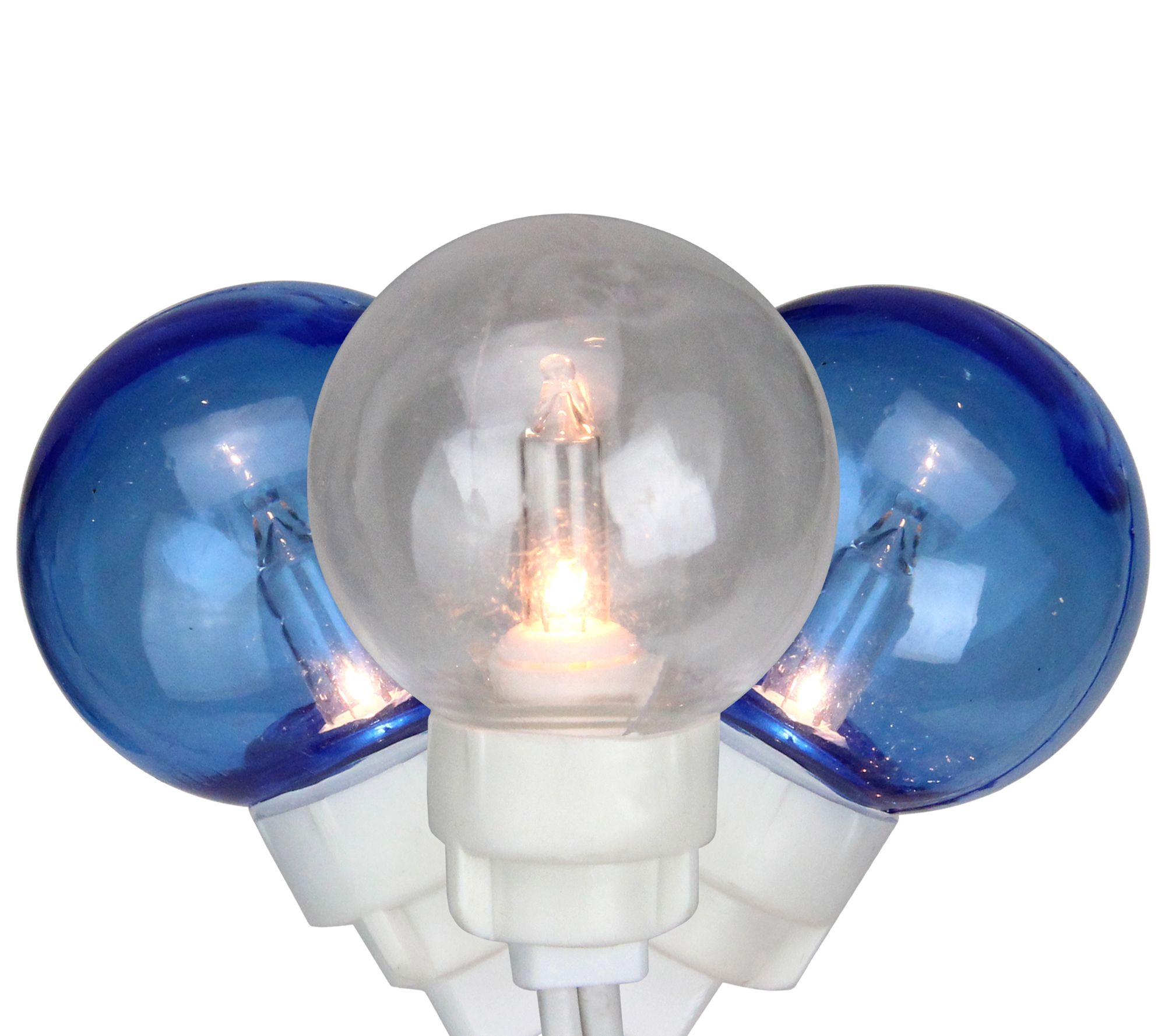 Sienna 100 Blu/Clear G30 Globe Icicle Lights-9.5'White Wire
