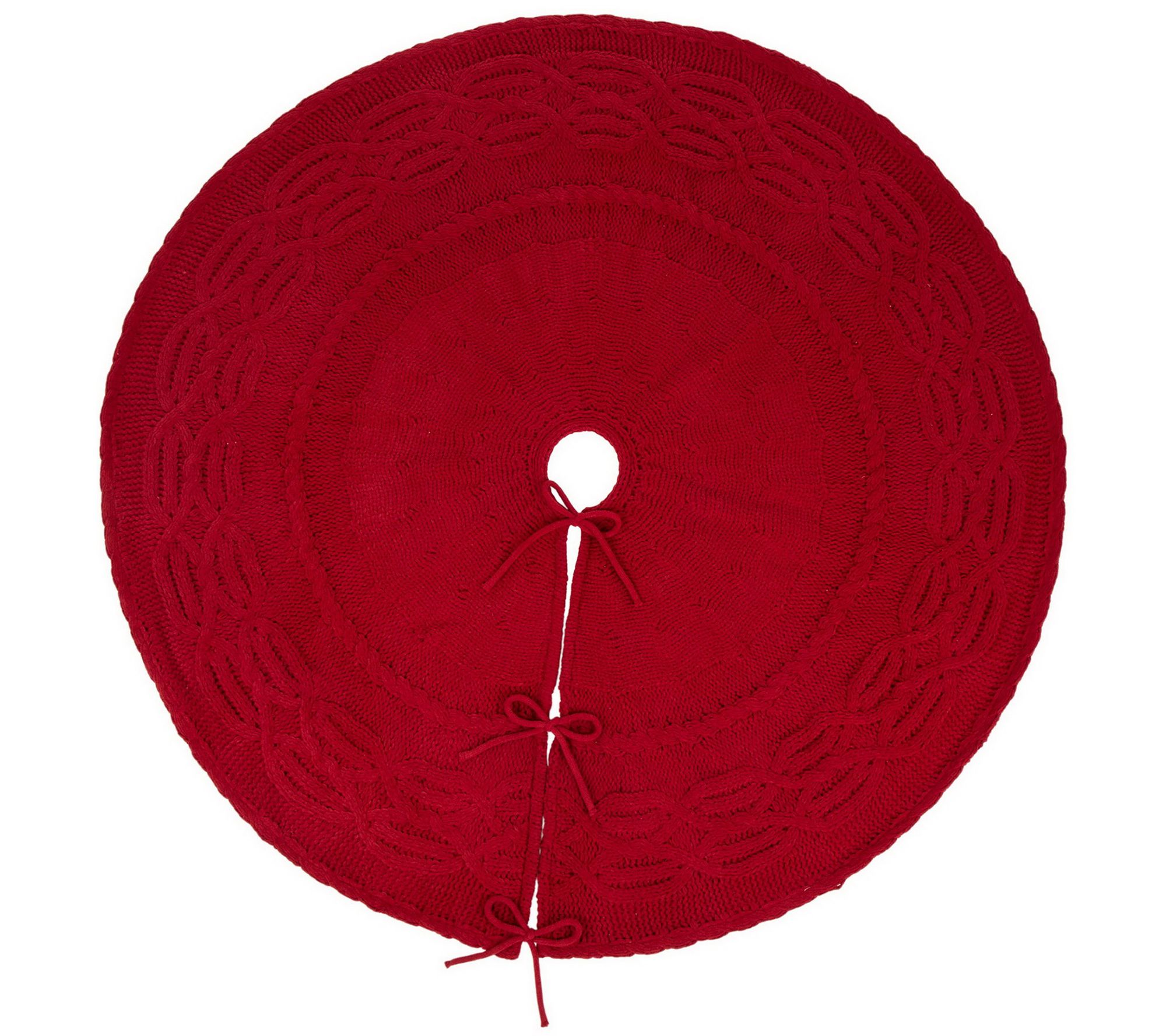 Glitzhome Cable Knit Knitted And Festive Christmas Tree Skirt