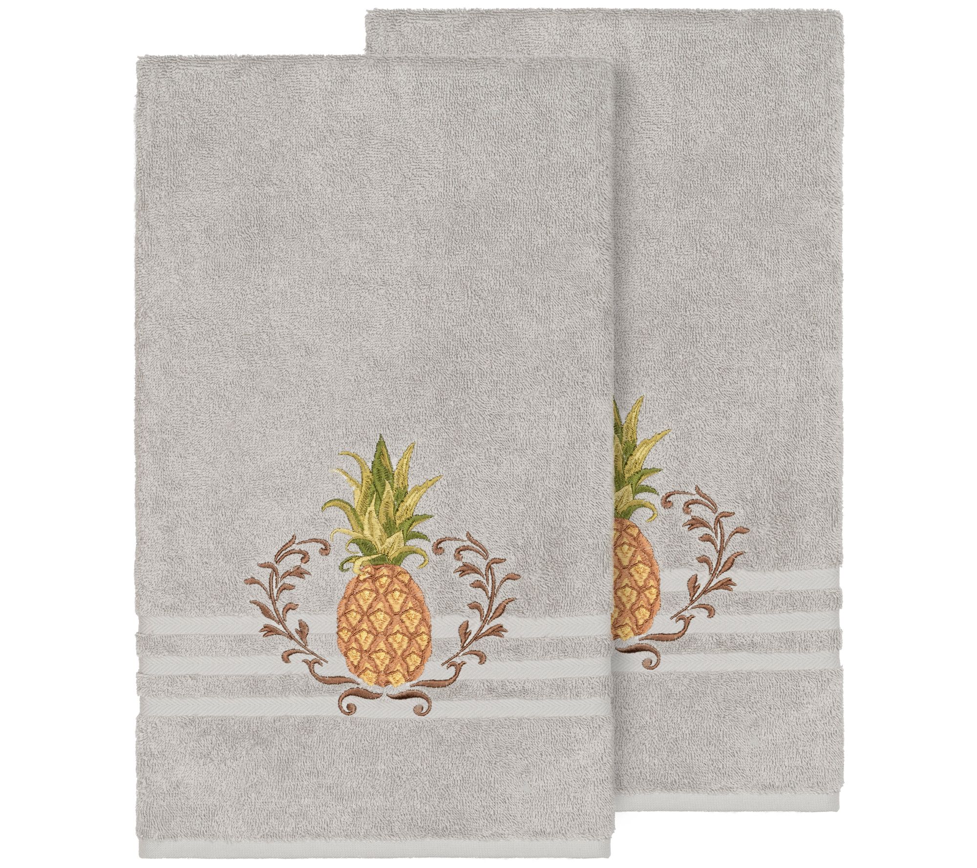 Linum Home Textiles Welcome 2PC Embellished Bath Towel Set
