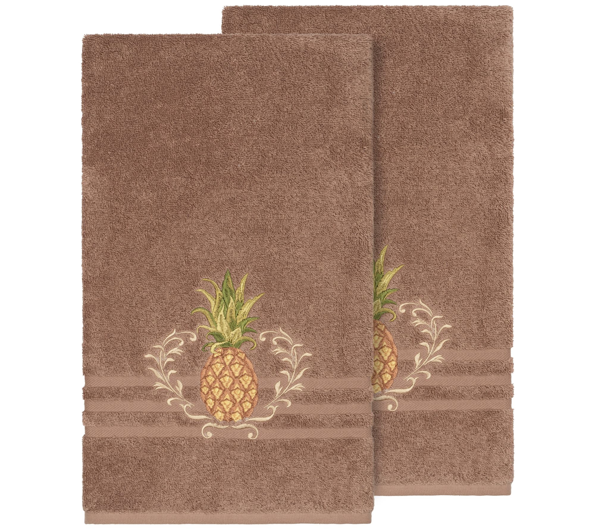 Linum Home Textiles Welcome 2PC Embellished Bath Towel Set