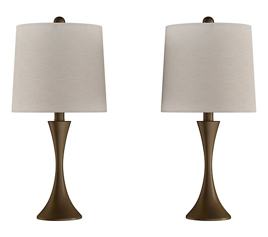 Bronze Flared Trumpet Table Lamps, Set of 2 - Hastings Home