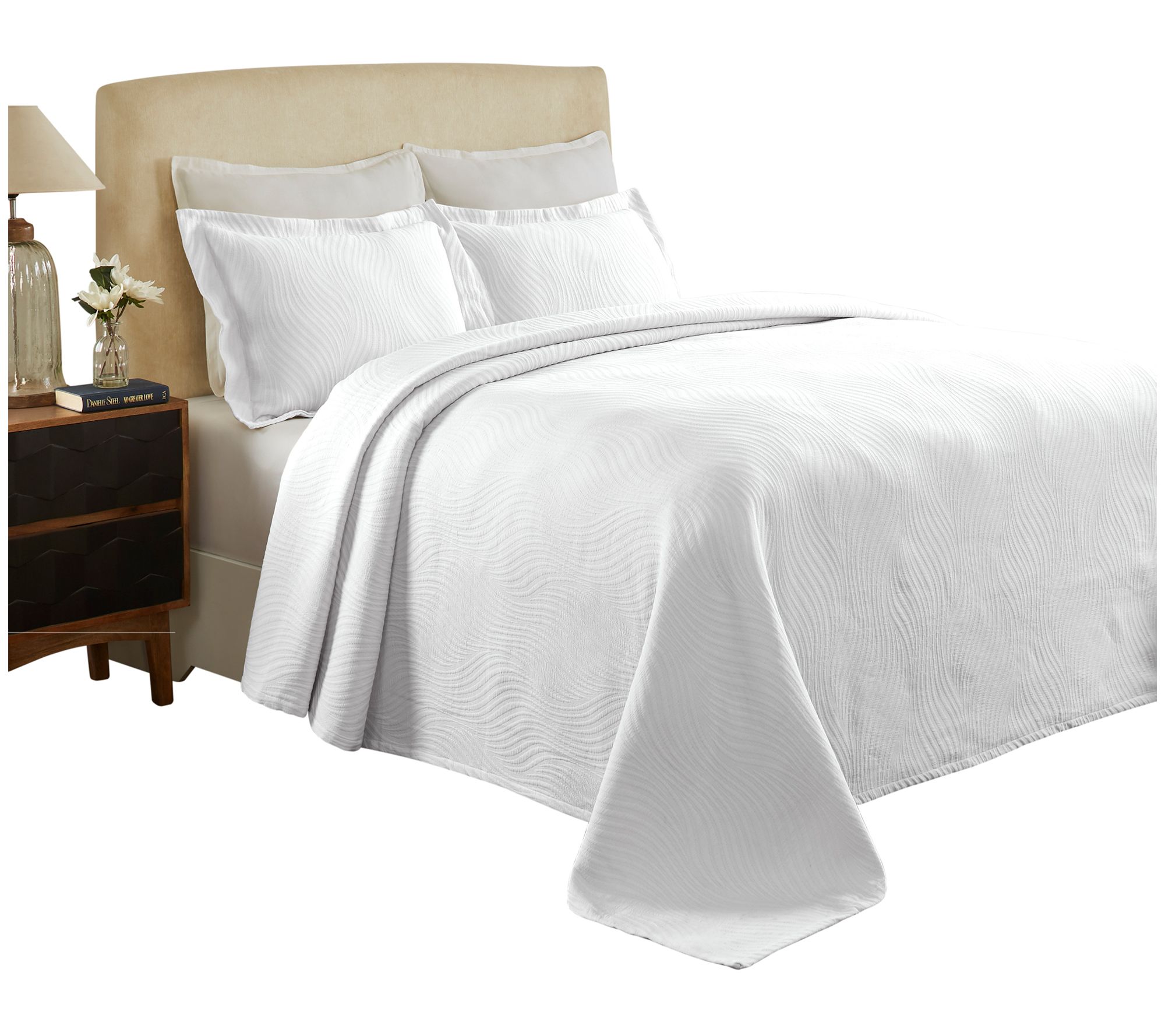 Superior Cotton 3-Piece Jacquard Matelasse KingBedspread Set