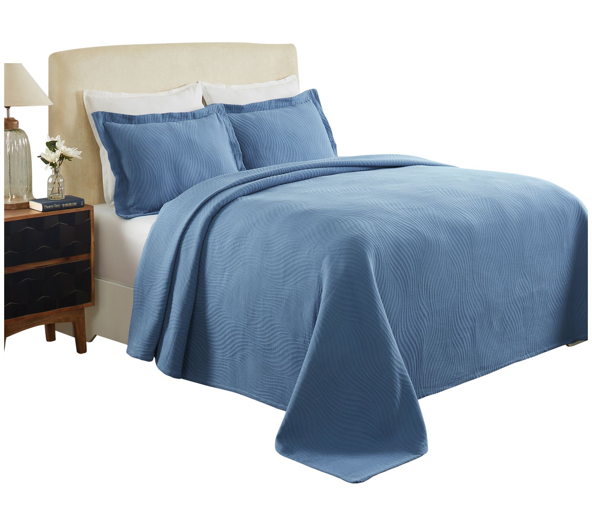 Superior Cotton 3-Piece Jacquard Matelasse KingBedspread Set