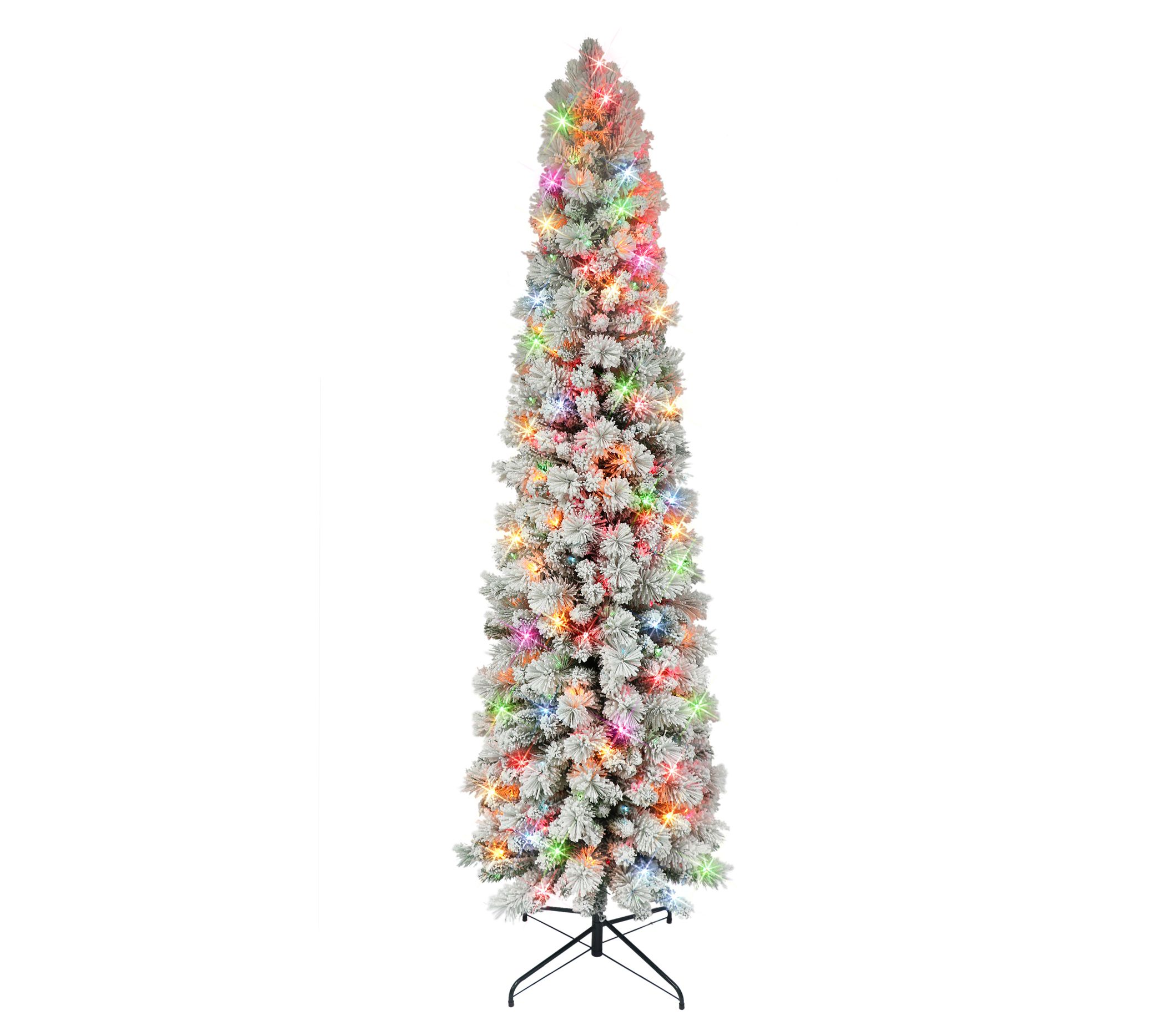 Puleo 6.5' Flocked Portland Pine Pencil Tree with 410 tips