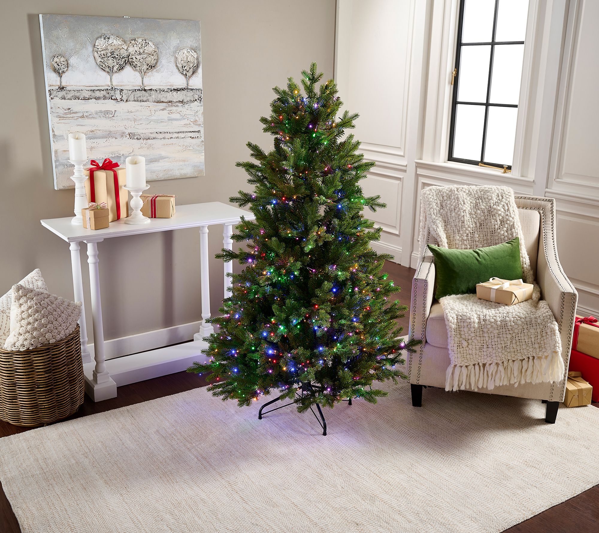 Scott Living 5' Polar Spruce Color Flip LED Starry Light Christmas Tree