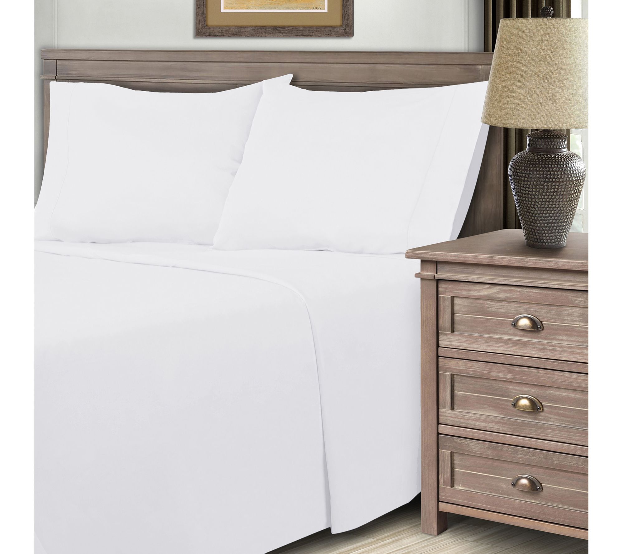 Superior Solid 600 Thread Count Cotton Blend Shet, Split King