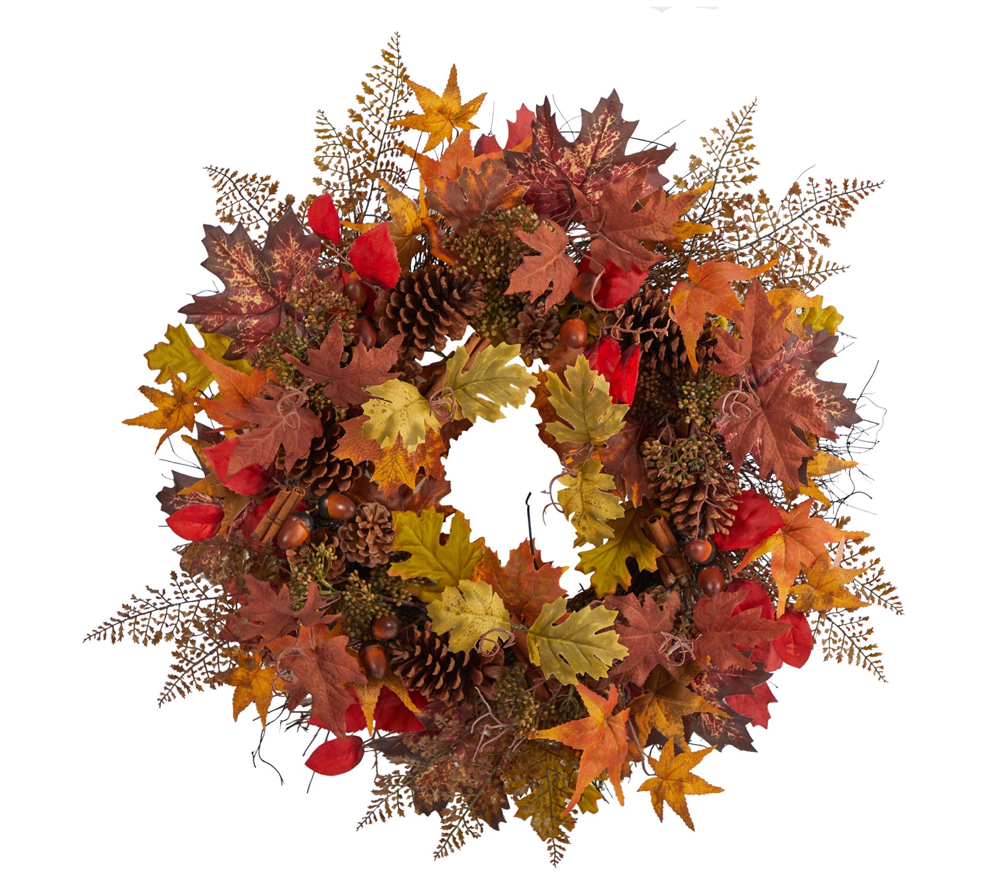 Nearly Natural 30" Maple Leaves, Acorn, Pinecon es & Cinnamon