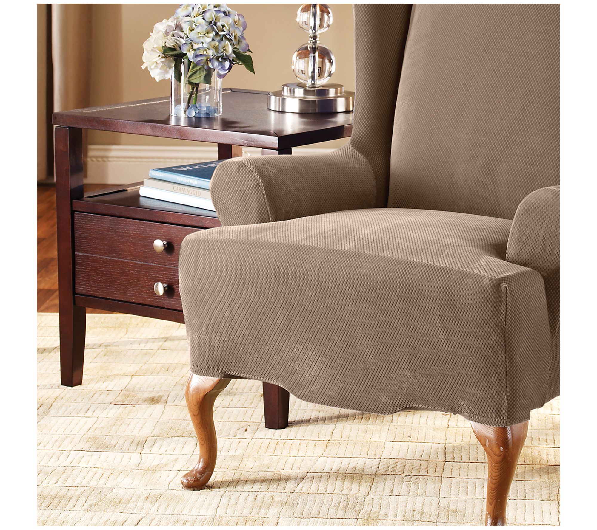 Sure fit stretch online pique wing chair slipcover