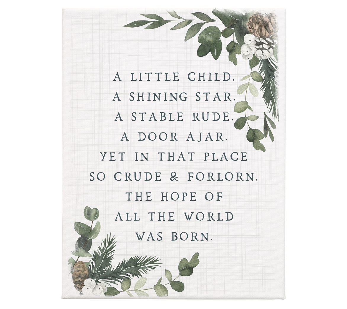 Sincere Surroundings 17"  A Little Child Wrappe d Canvas