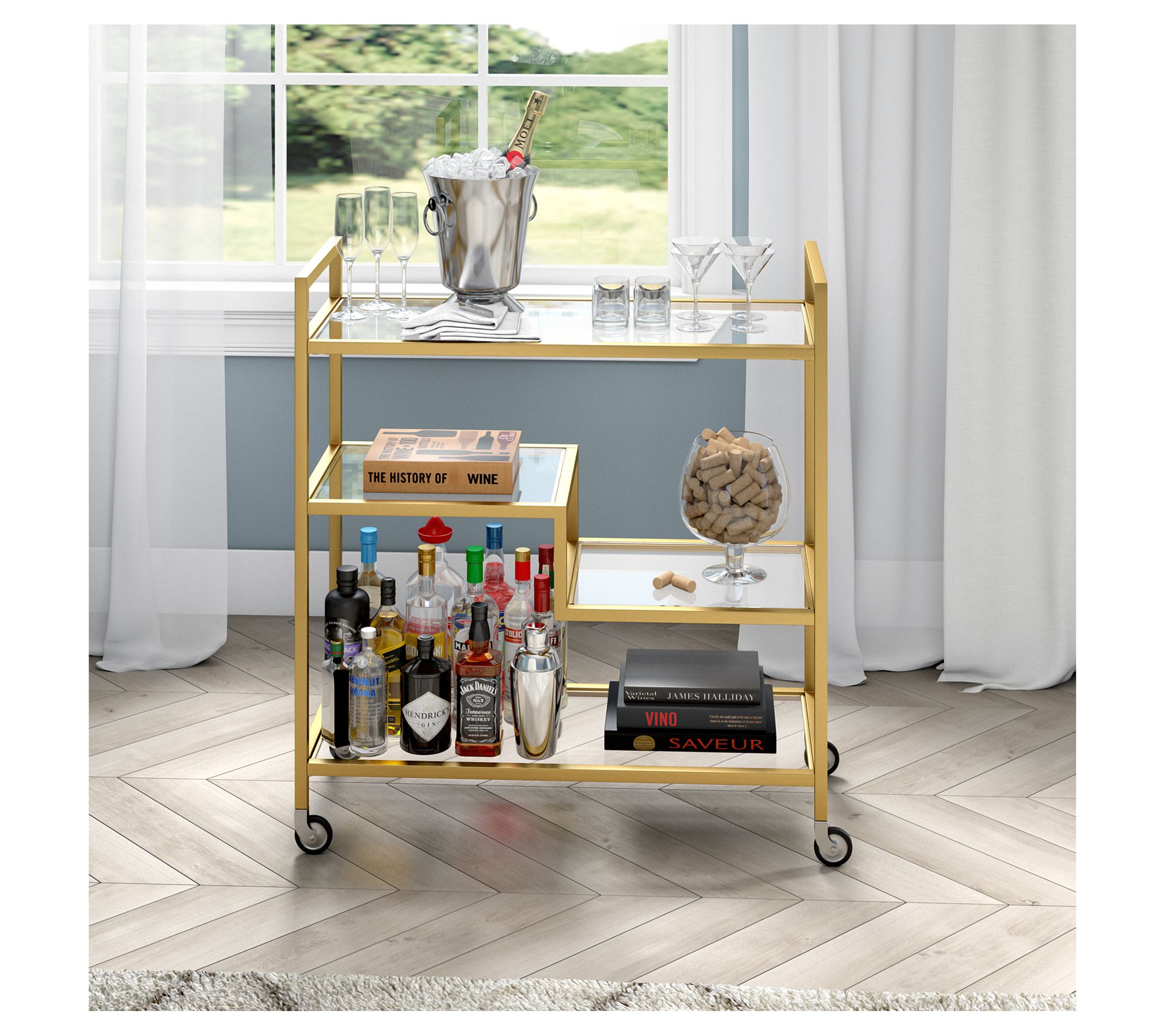 Honey-Can-Do Metal Rolling Cart w/8 Plastic Storage Drawers 