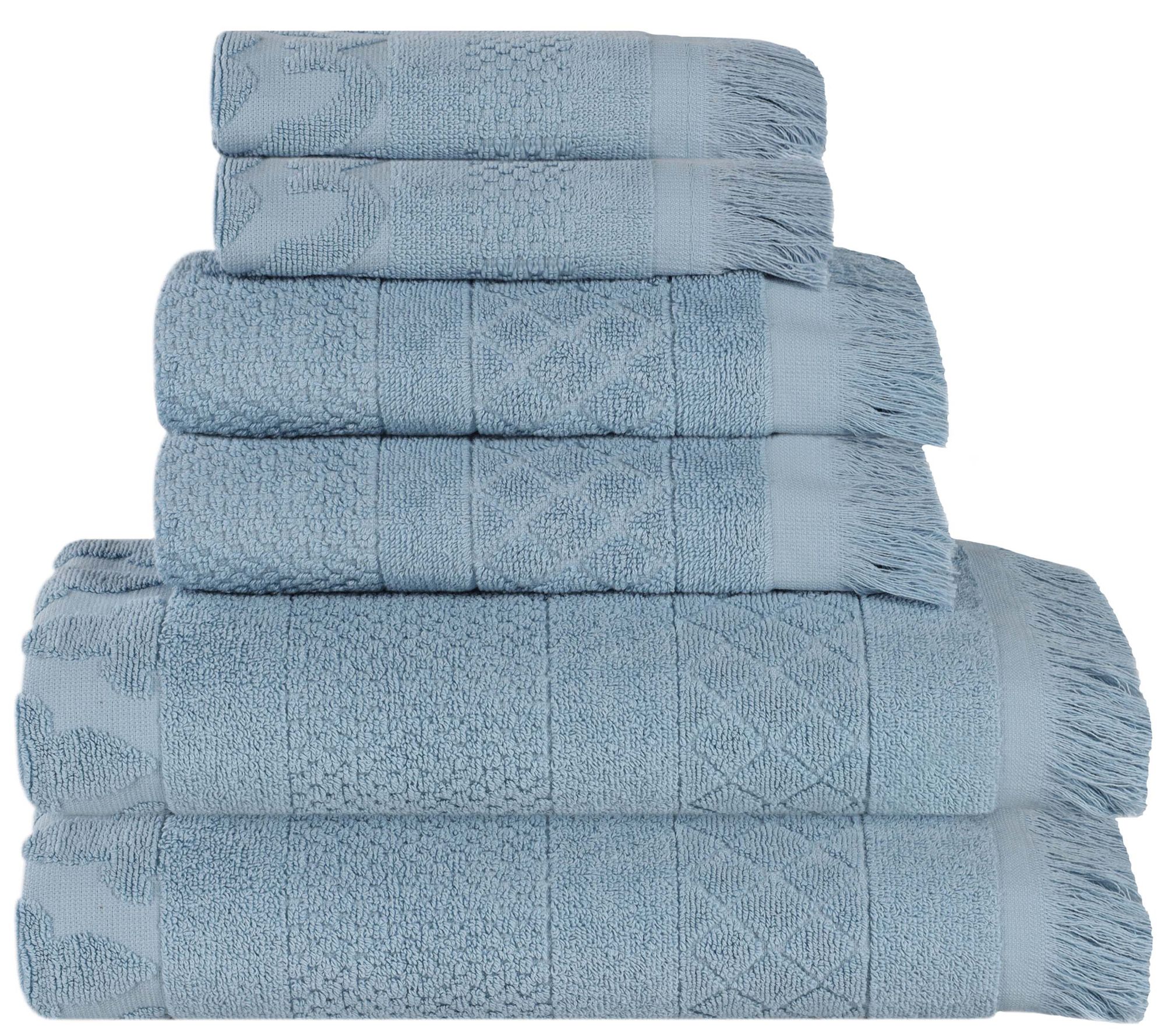  SUPERIOR Denim Wash 100% Cotton 550 GSM 6 Piece Bath