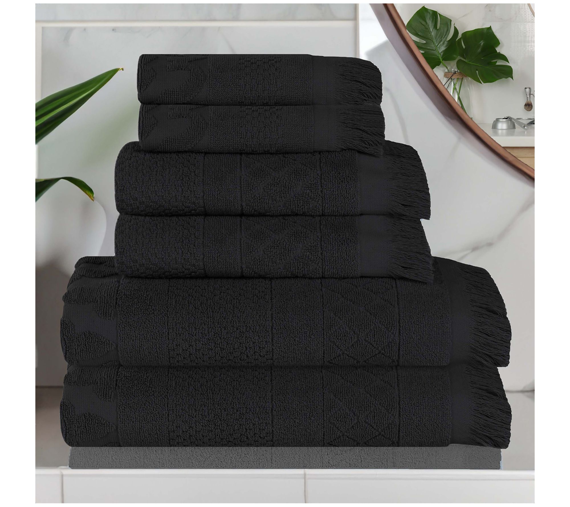 100% Cotton 6pc Waffle Towel Set by Bobby Berk by Bobby Berk 