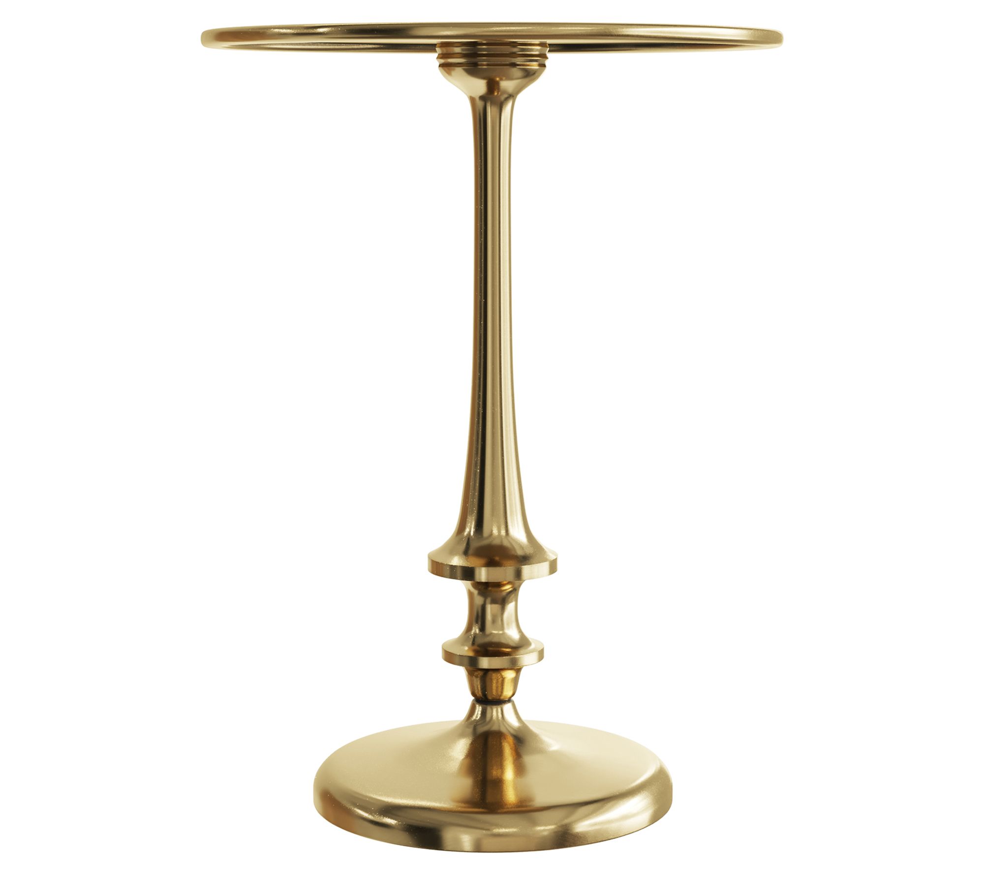 Lavish Home Side Table Iron Pedestal Antiqued Brass Finish - Qvc.com