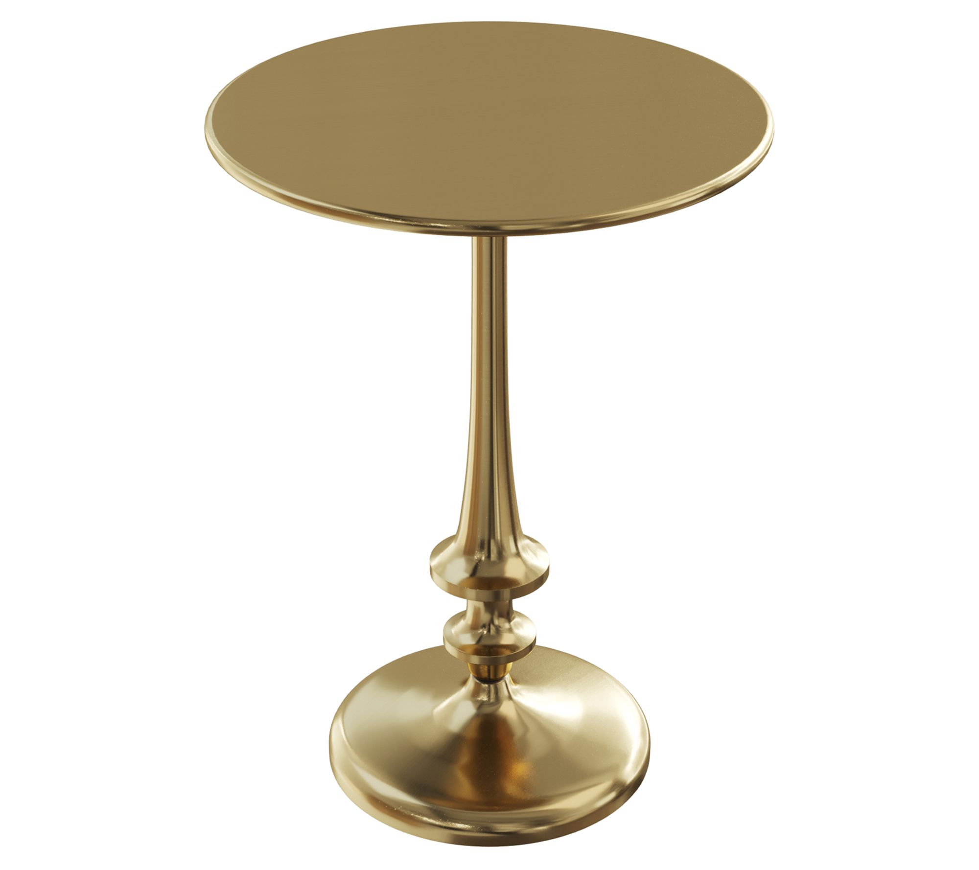 Lavish Home Side Table Iron Pedestal Antiqued Brass Finish