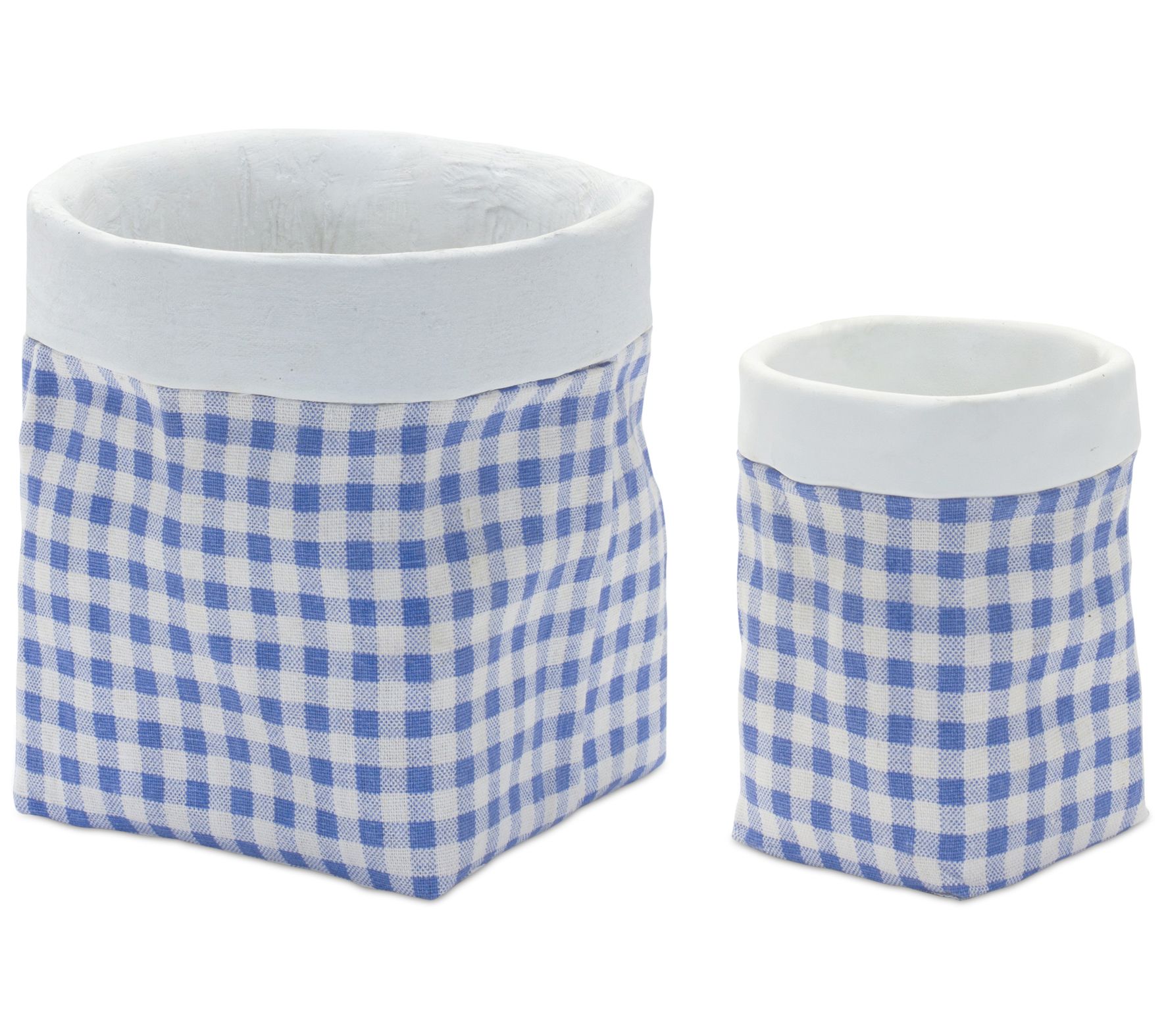 Melrose Gingham Stone Planter (Set of 2)