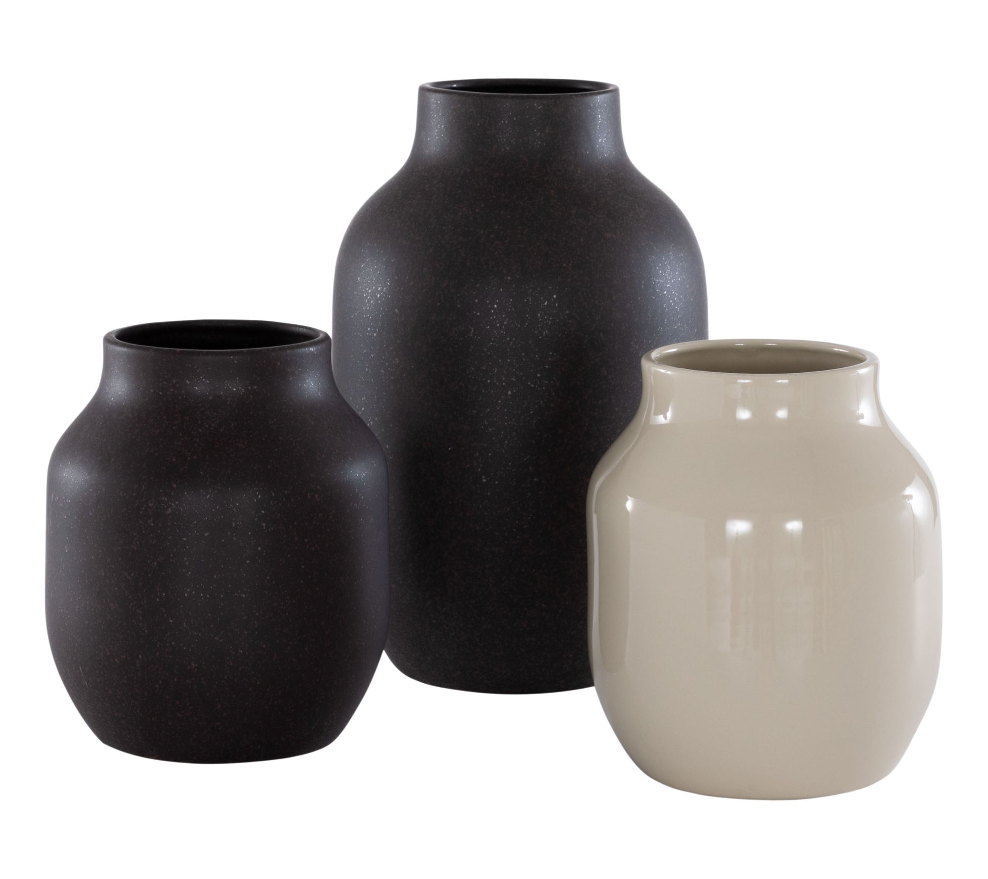 Safavieh Raya, Charcoal & Beige, Ceramic, Vase Set Of 3