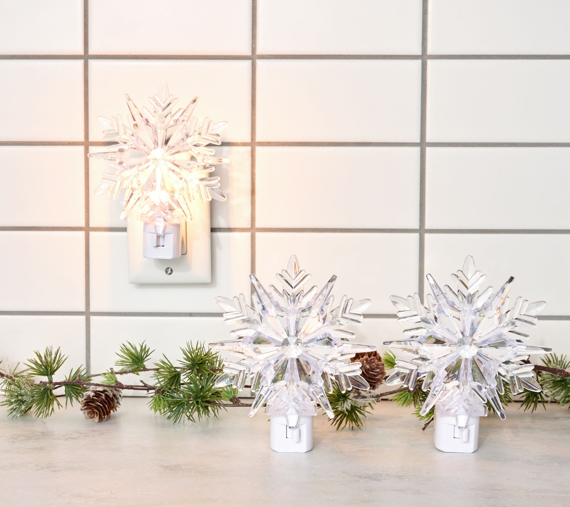 "As Is" Bethlehem Lights Set of 3 Plug-In Holiday Night Lights