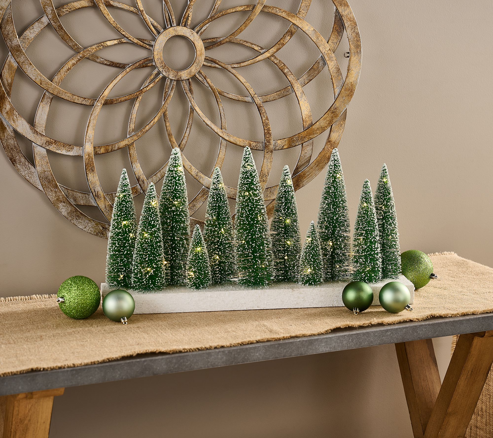 "As Is" 23.5" Illuminated Bottlebrush Tree Forest by Valerie