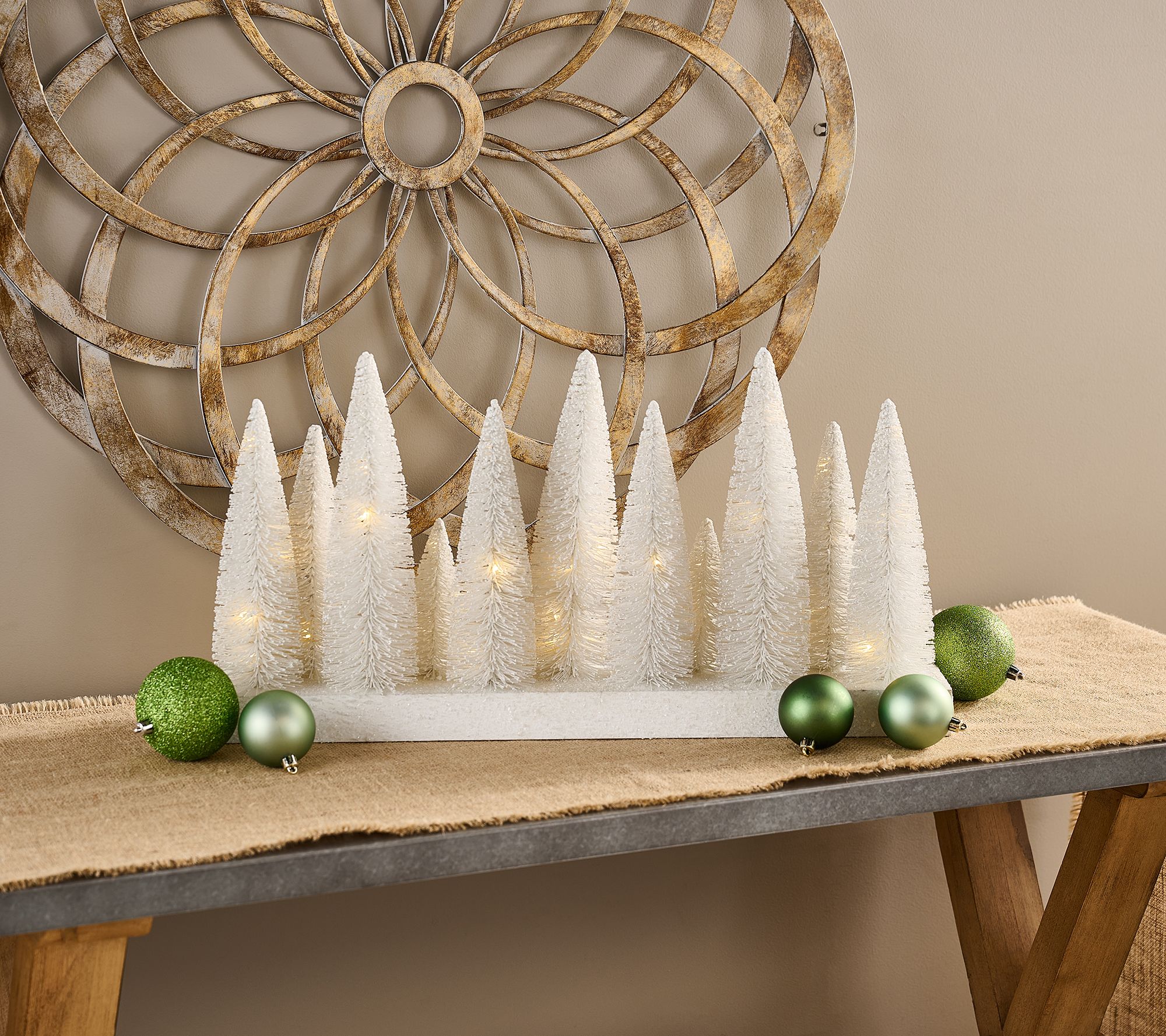 "As Is" 23.5" Illuminated Bottlebrush Tree Forest by Valerie