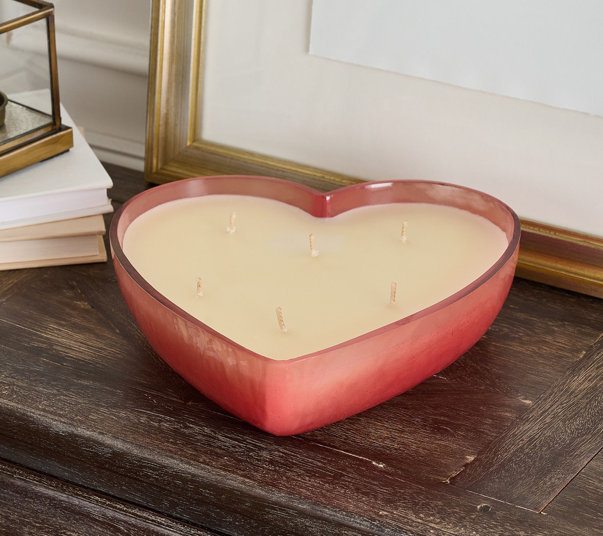 Home Reflections 28oz Glass Heart Shape Candle